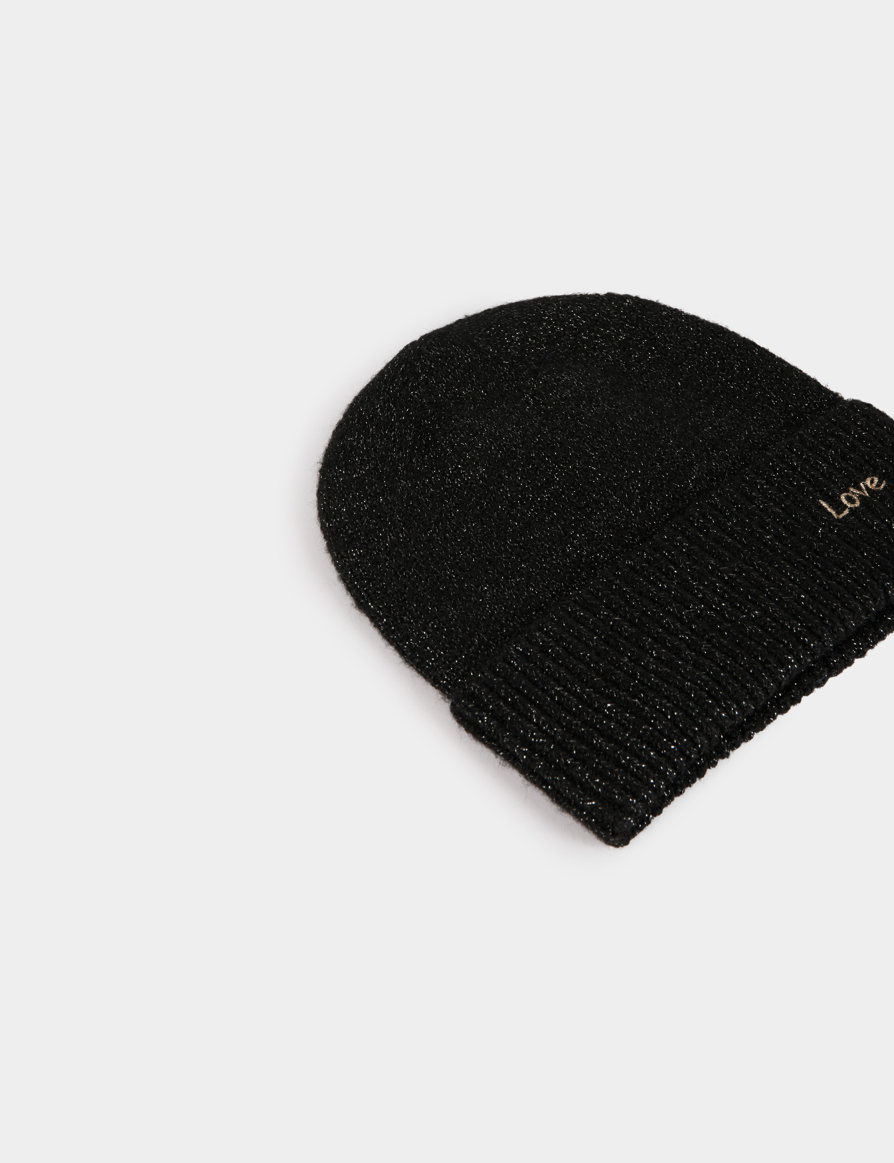 bonnet fils metallises noir femme Bonnet fils métallisés noir femme