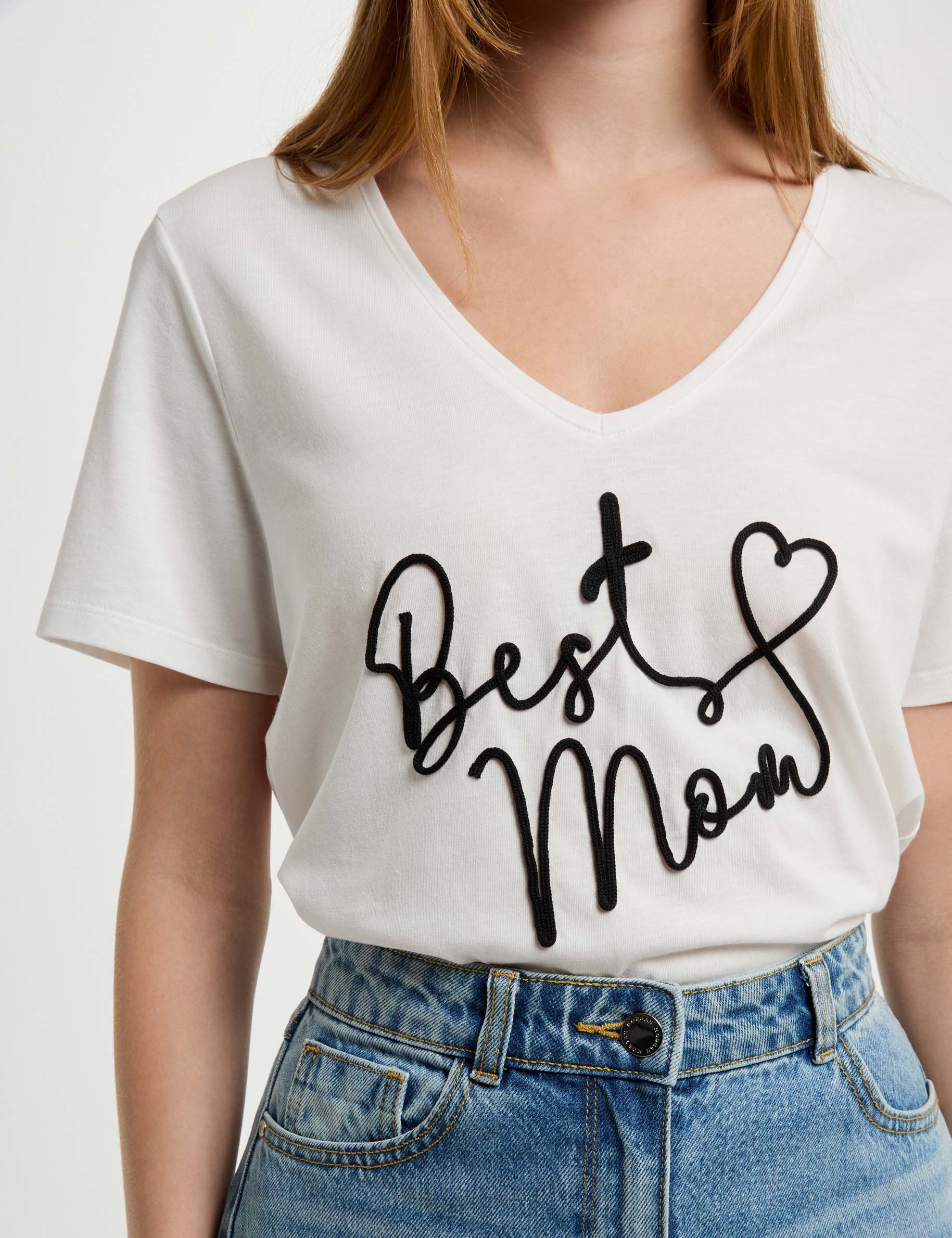 t shirt a inscription blanc femme T-shirt à inscription blanc femme