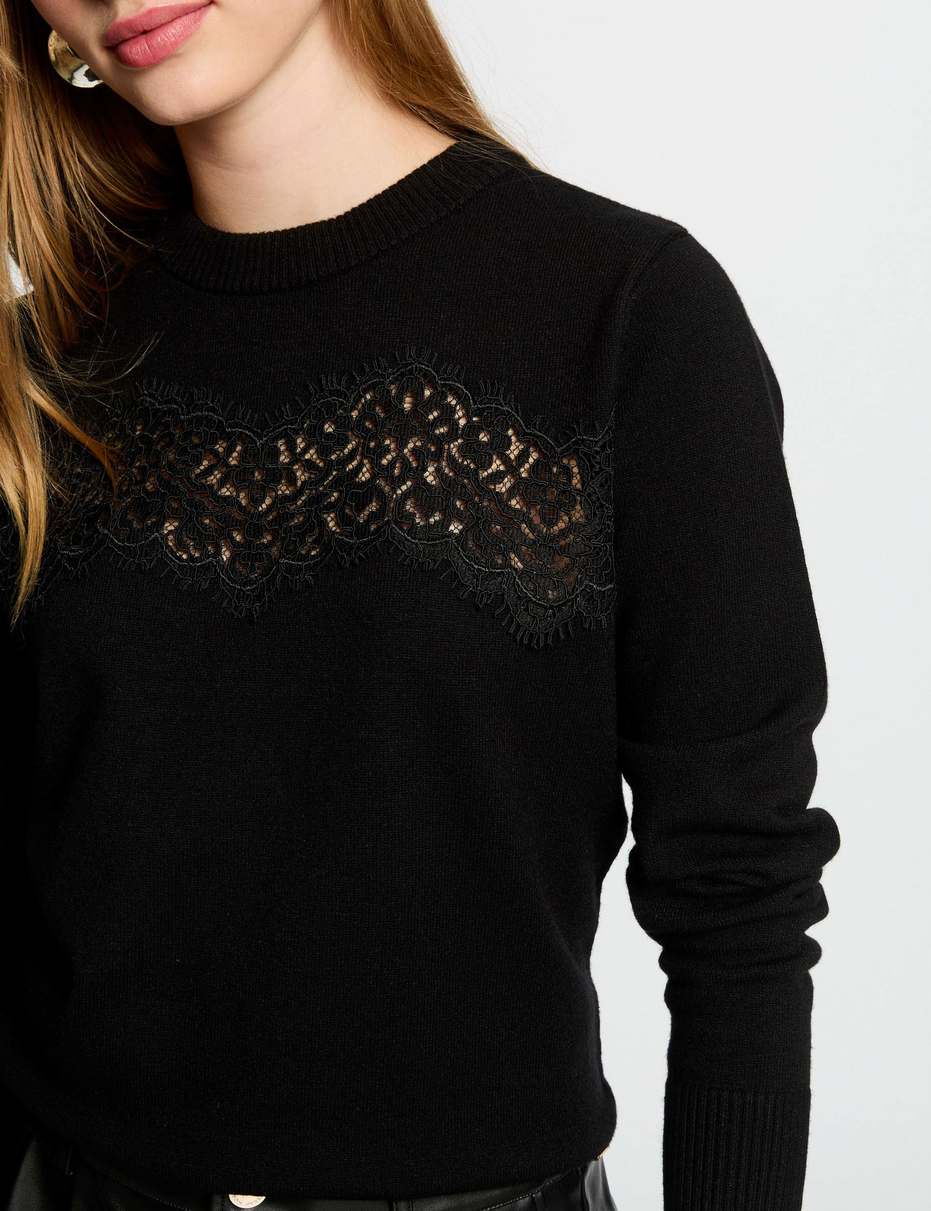 pull col rond noir femme Pull col rond noir femme