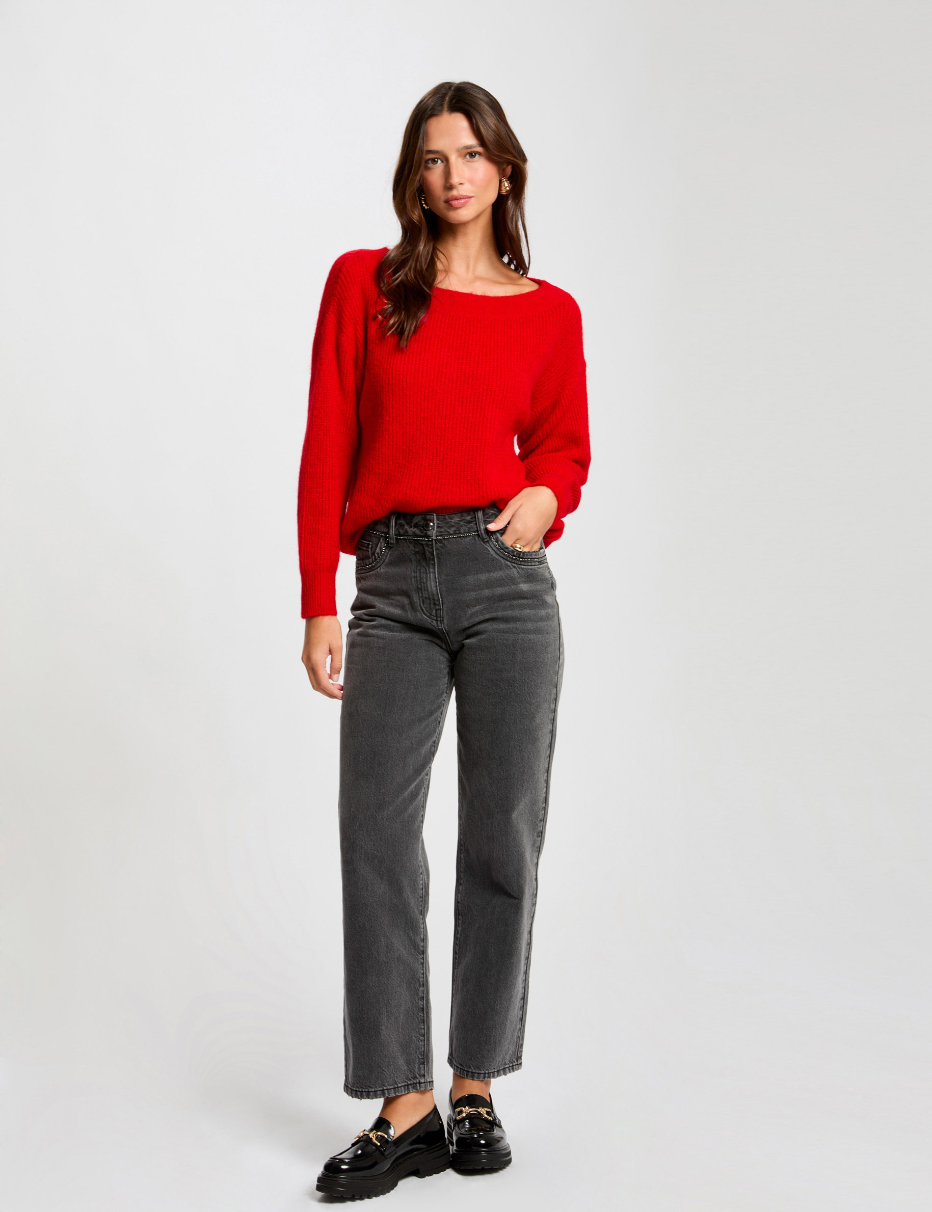 pull col rond rouge femme Pull col rond rouge femme