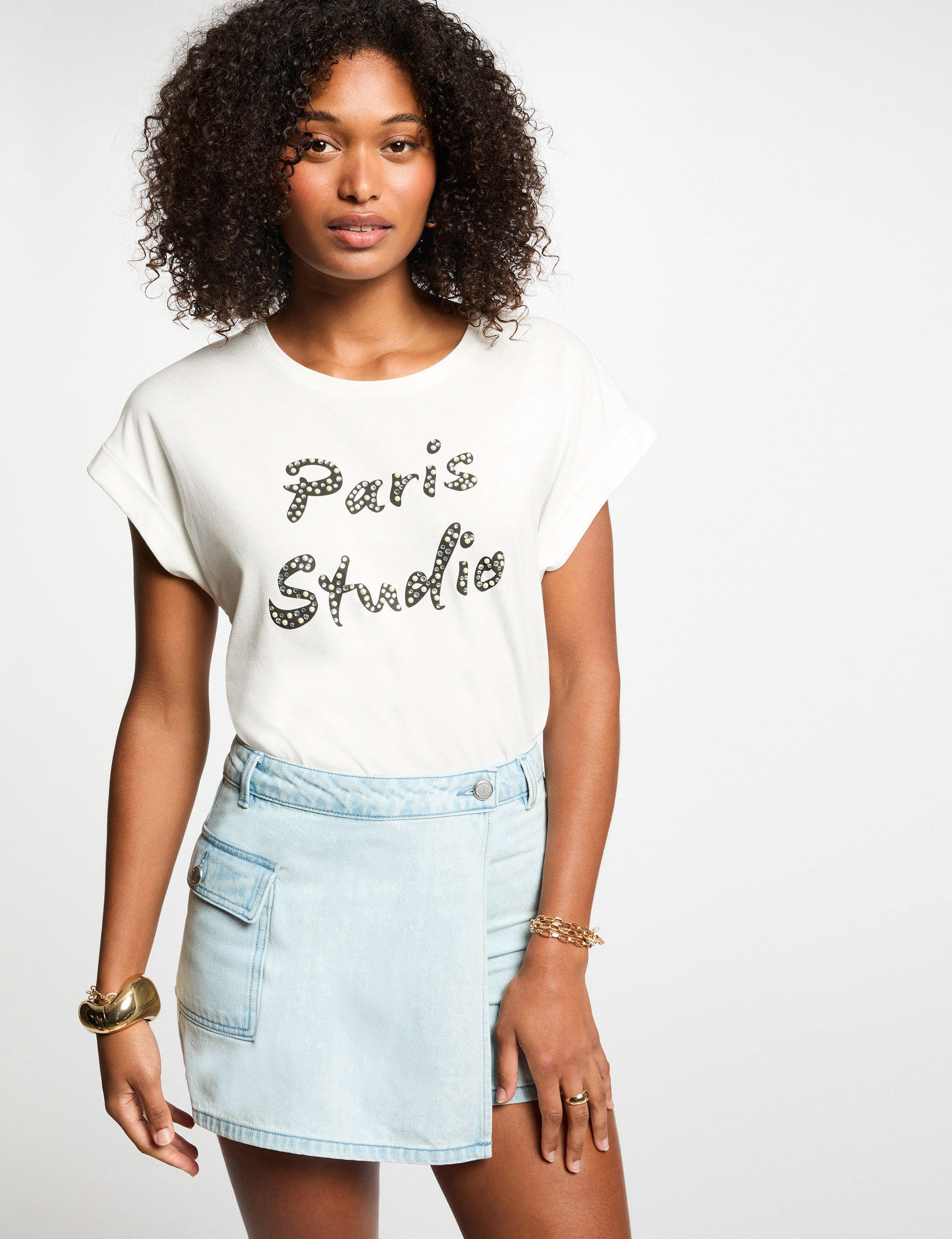 t shirt a inscription blanc femme T-shirt à inscription blanc femme
