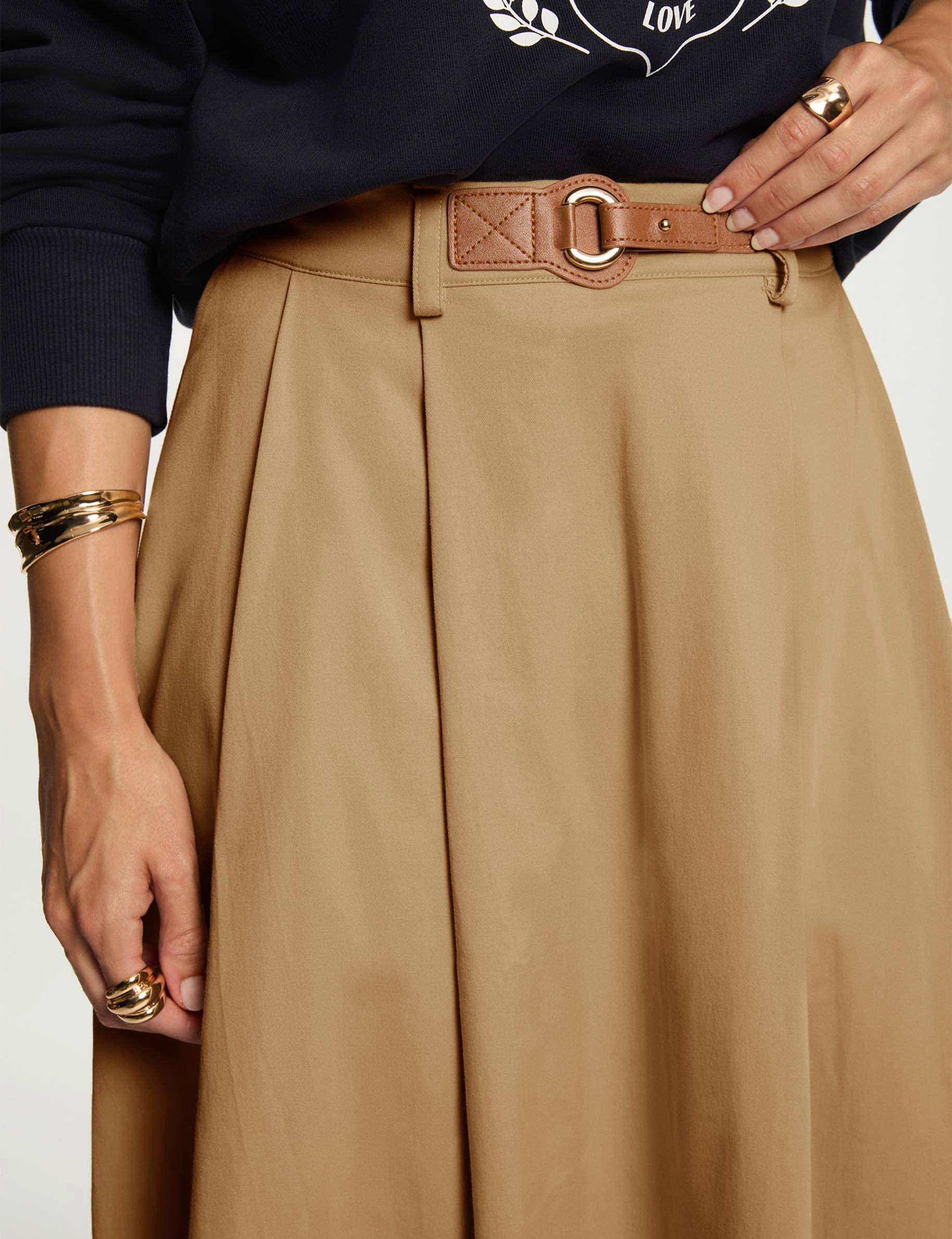 Uitlopende rok met hoge taille beige vrouw