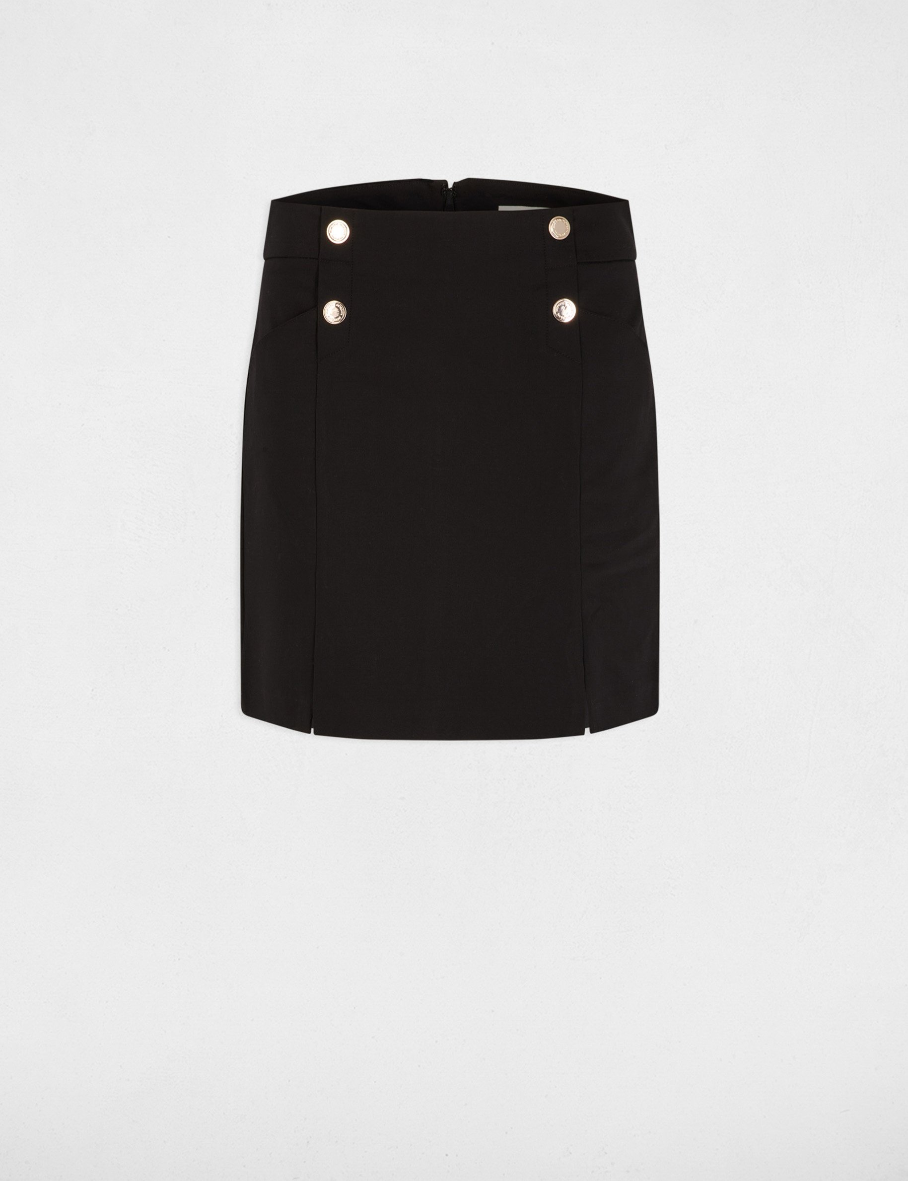 jupe courte a boutons noir femme Jupe courte à boutons noir femme