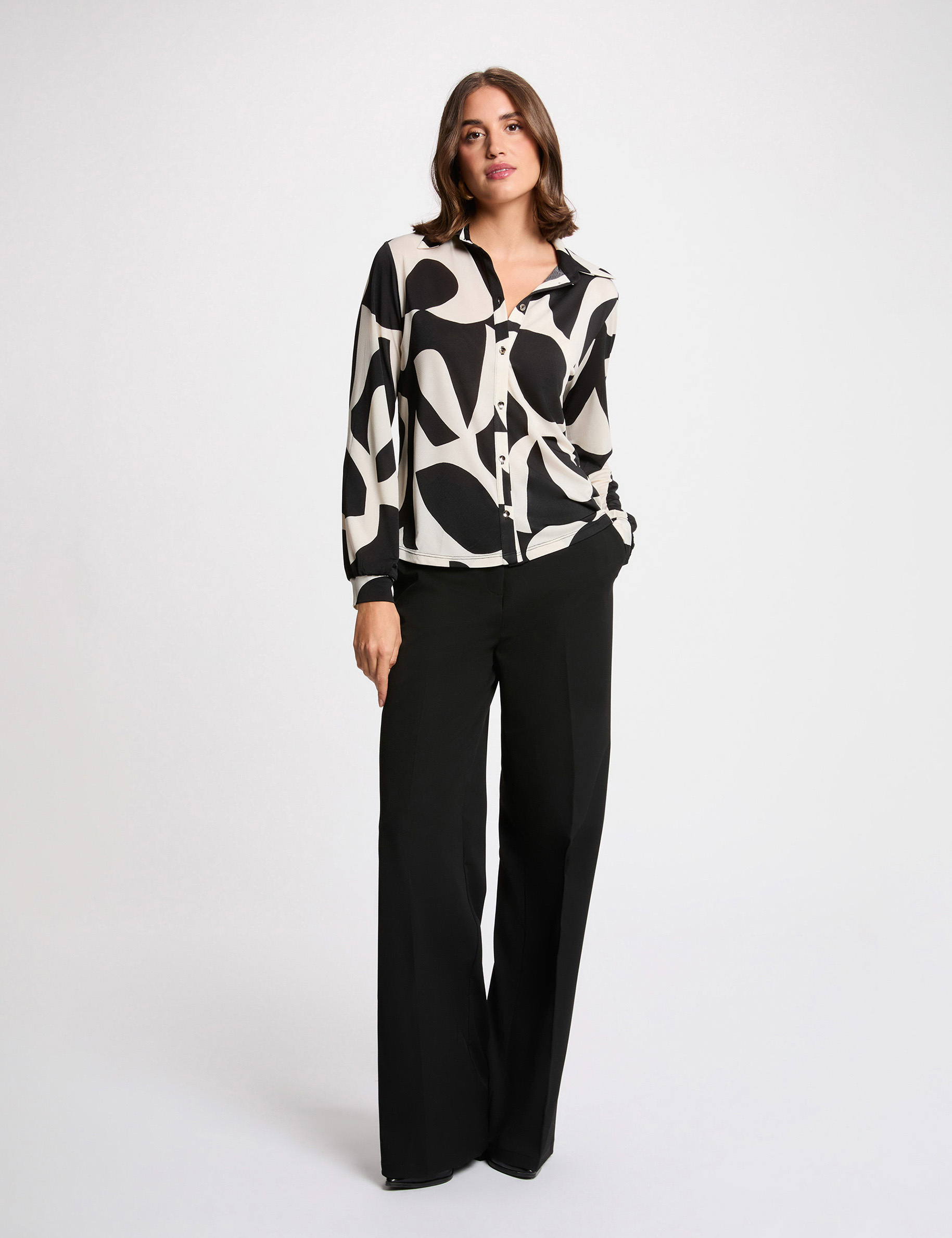 T-shirt col à revers blanc femme