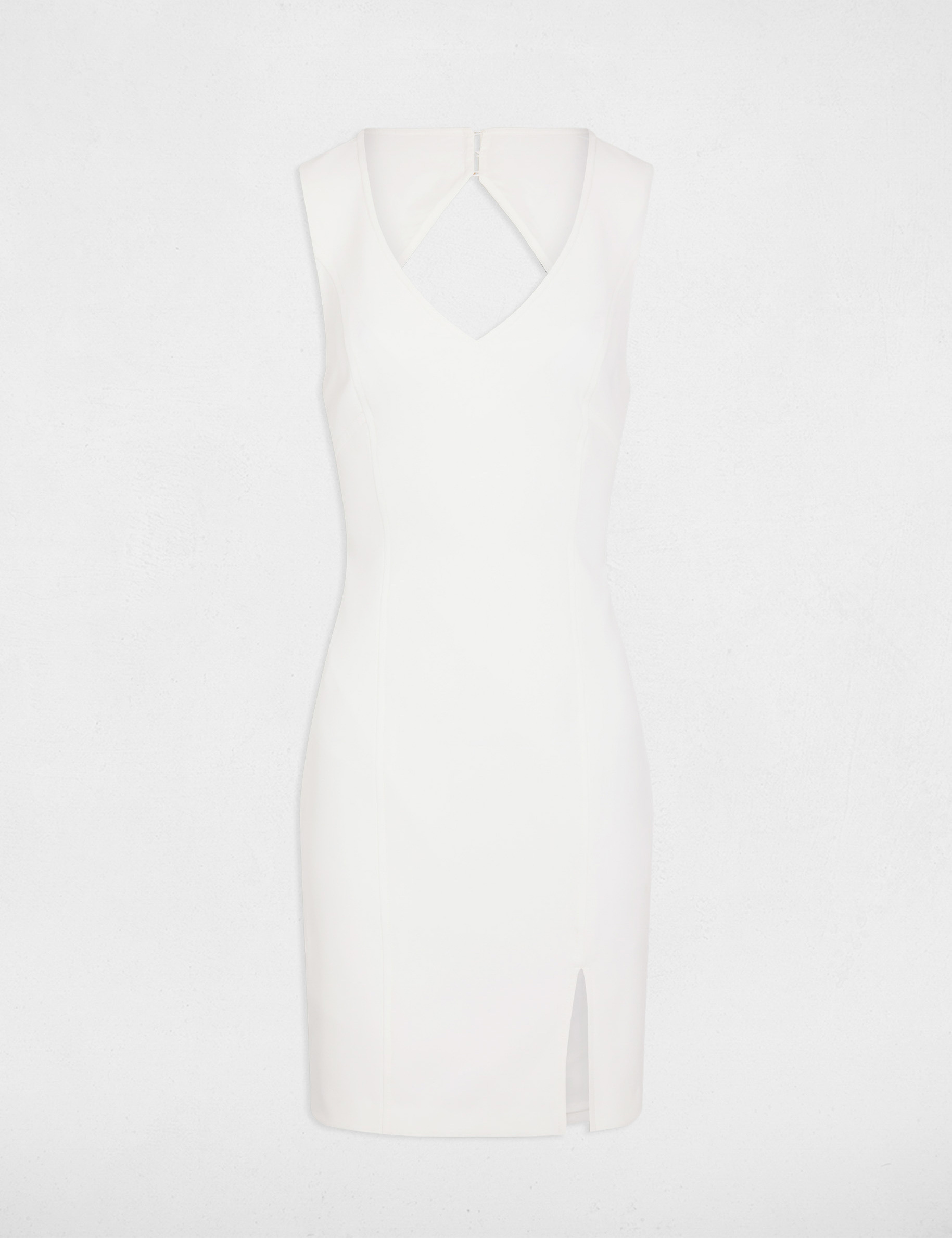 Robe dos nu ajustée blanc femme