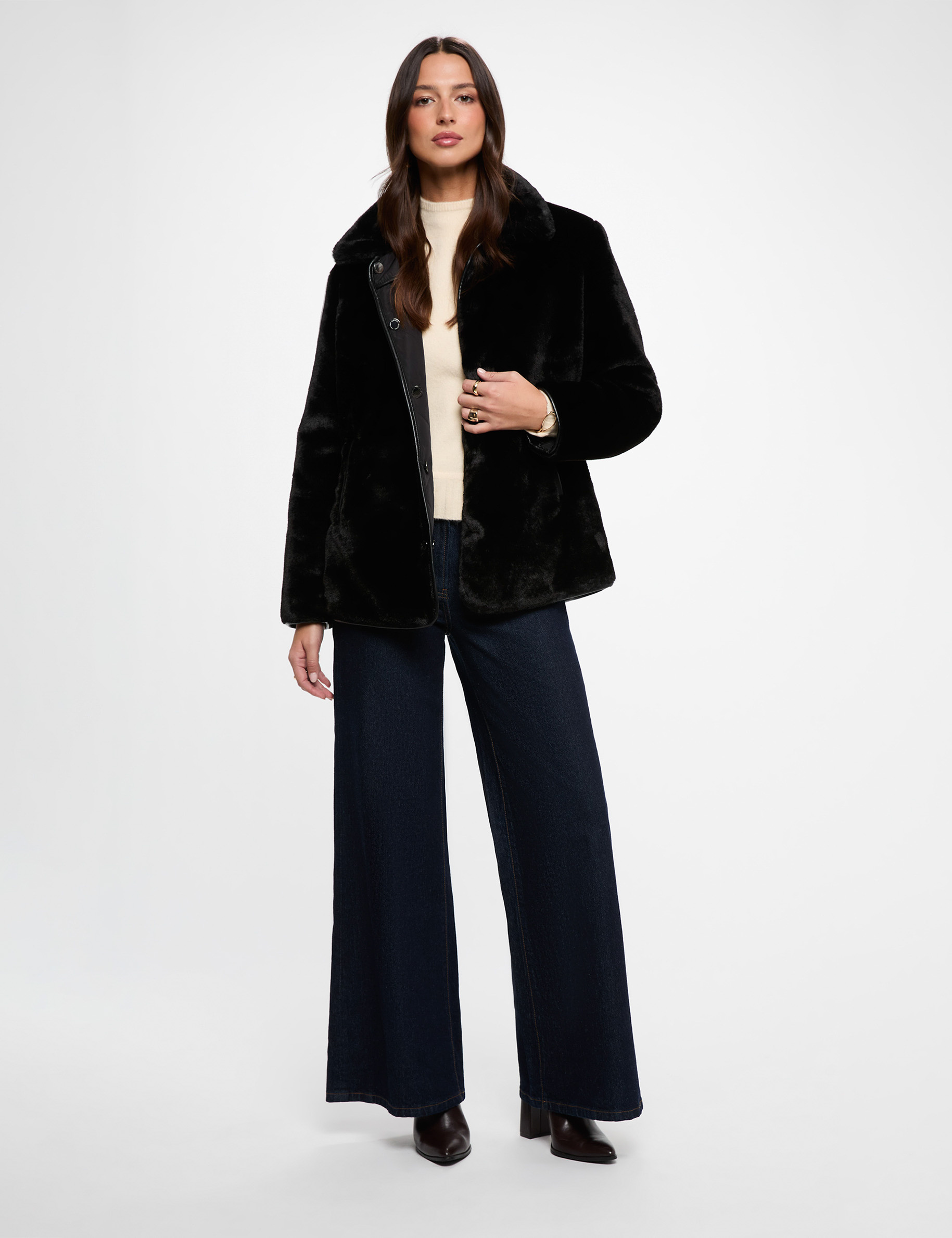 Doudoune r&eacute;versible noir femme
