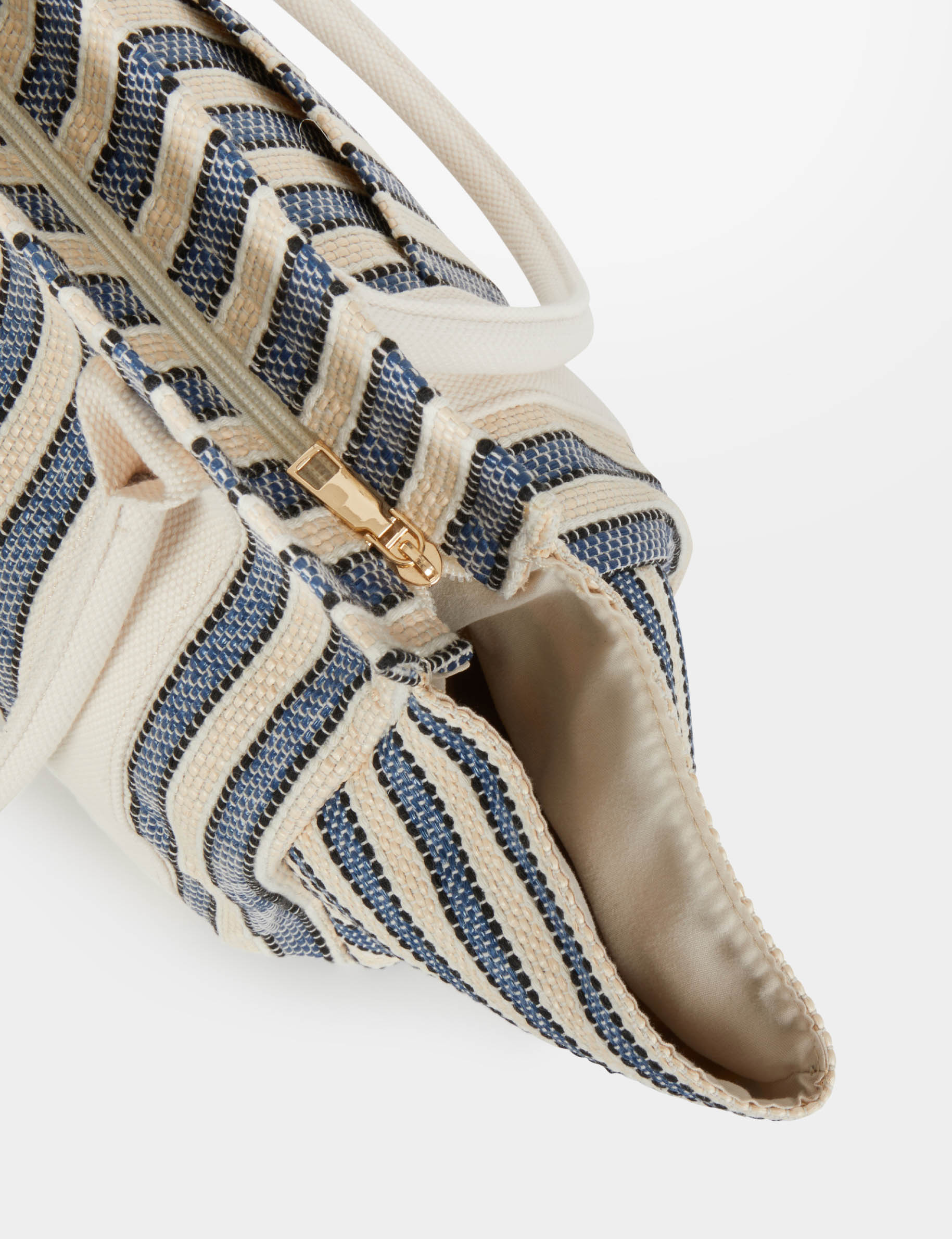 Gestreepte shopper ecru vrouw