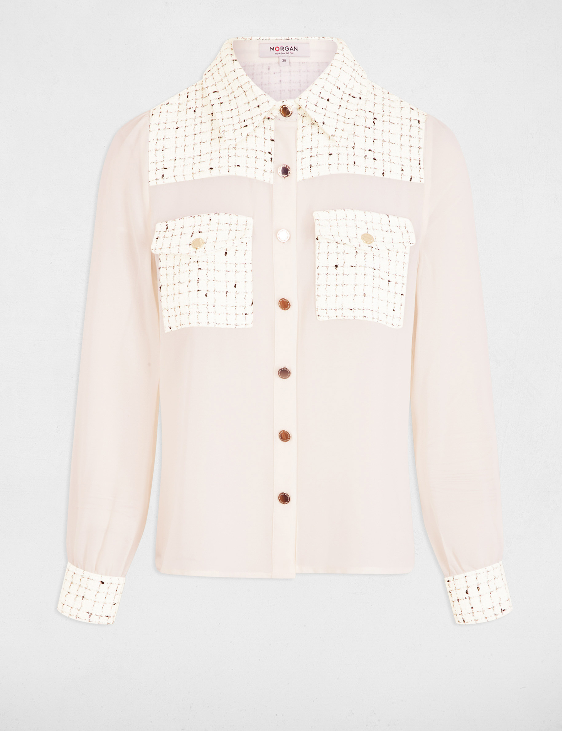 chemise manches longues ivoire femme Chemise manches longues ivoire femme