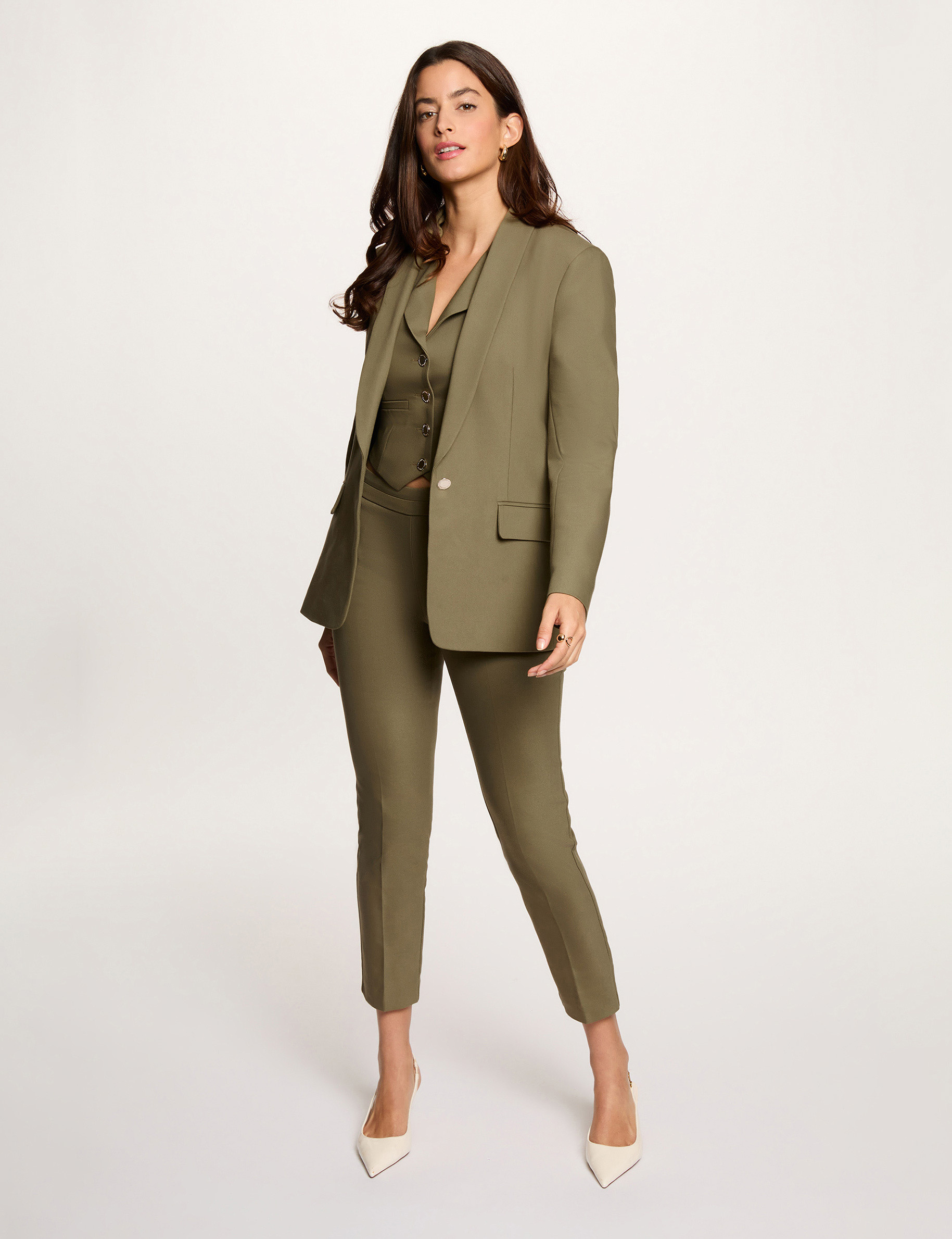 7/8 broek met ceintuur brons vrouw