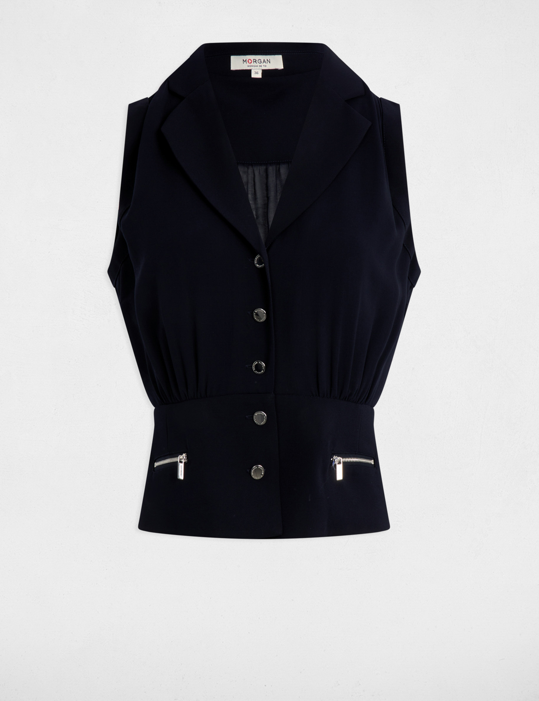 veston sans manches bleu marine femme Veston sans manches bleu marine femme