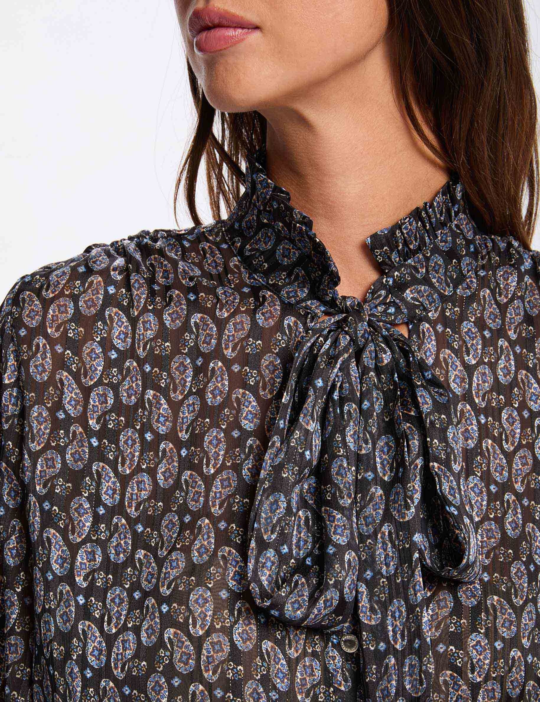 chemise fluide col v multicolore femme Chemise fluide col v multicolore femme