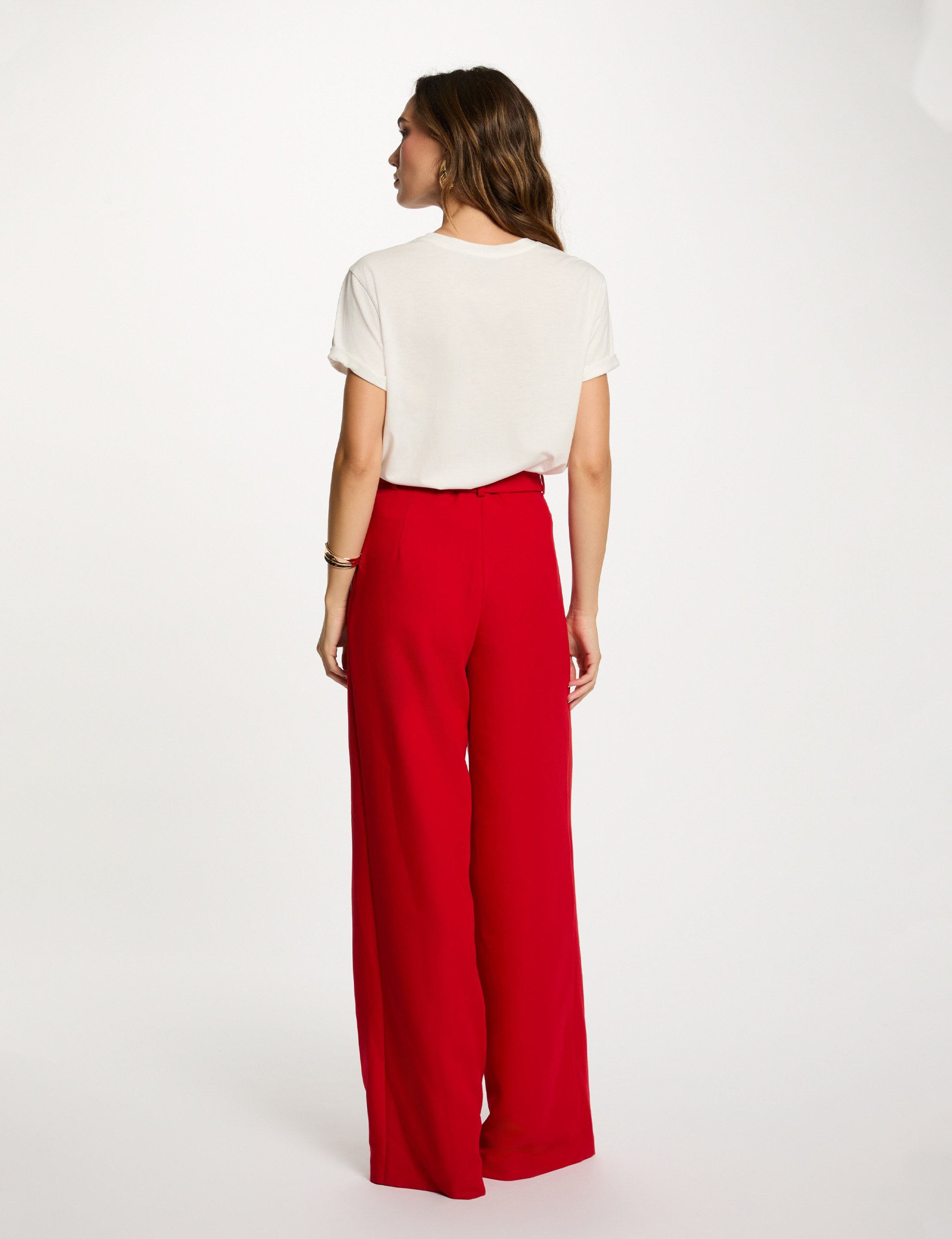 T-shirt court imprimé blanc femme