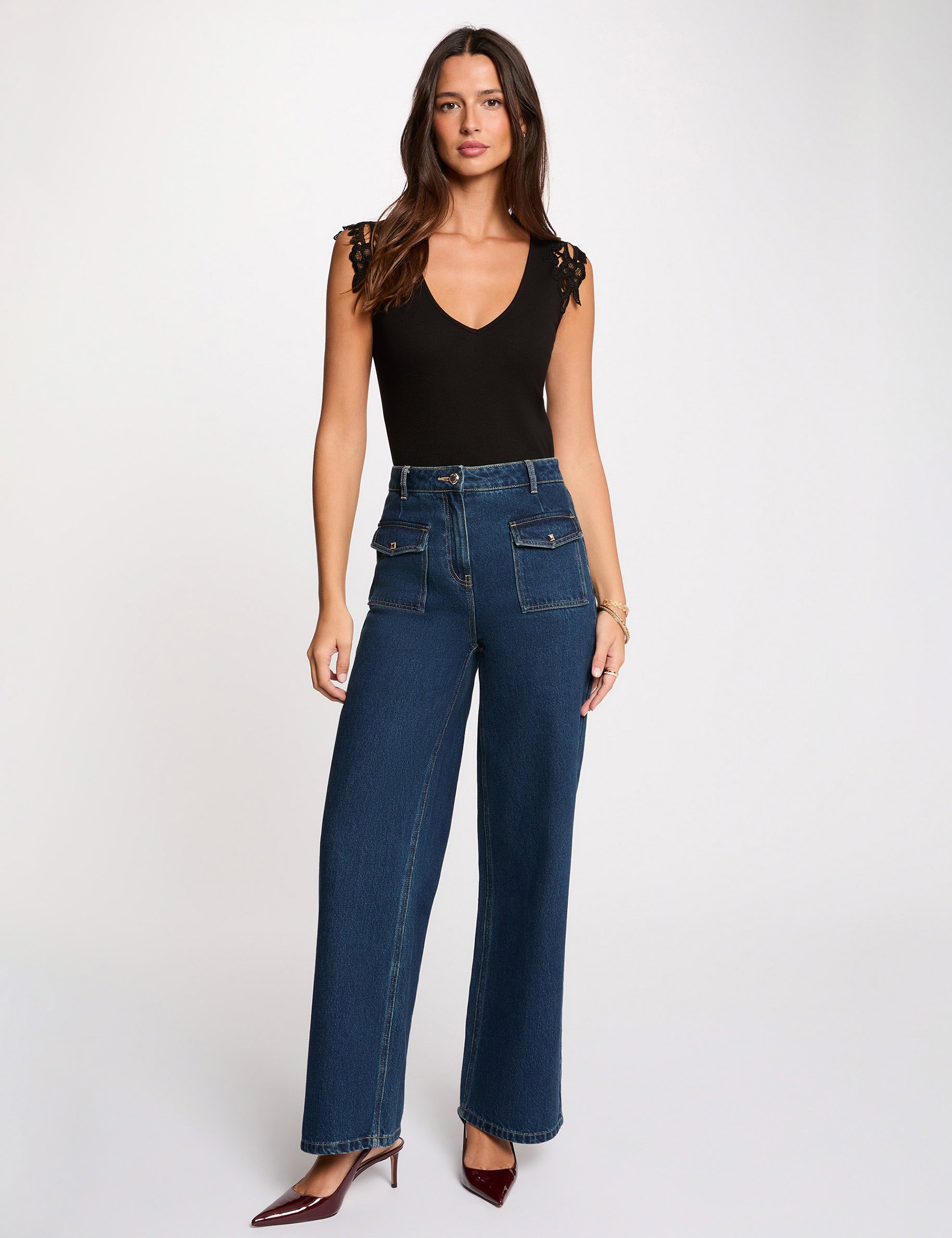 D&eacute;bardeur sans manches noir femme