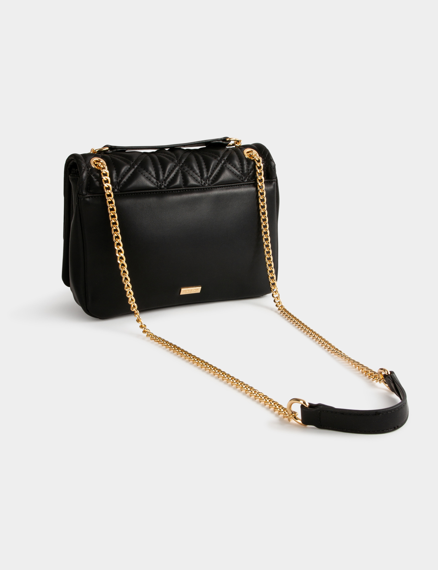 Sac pochette matelassé noir femme