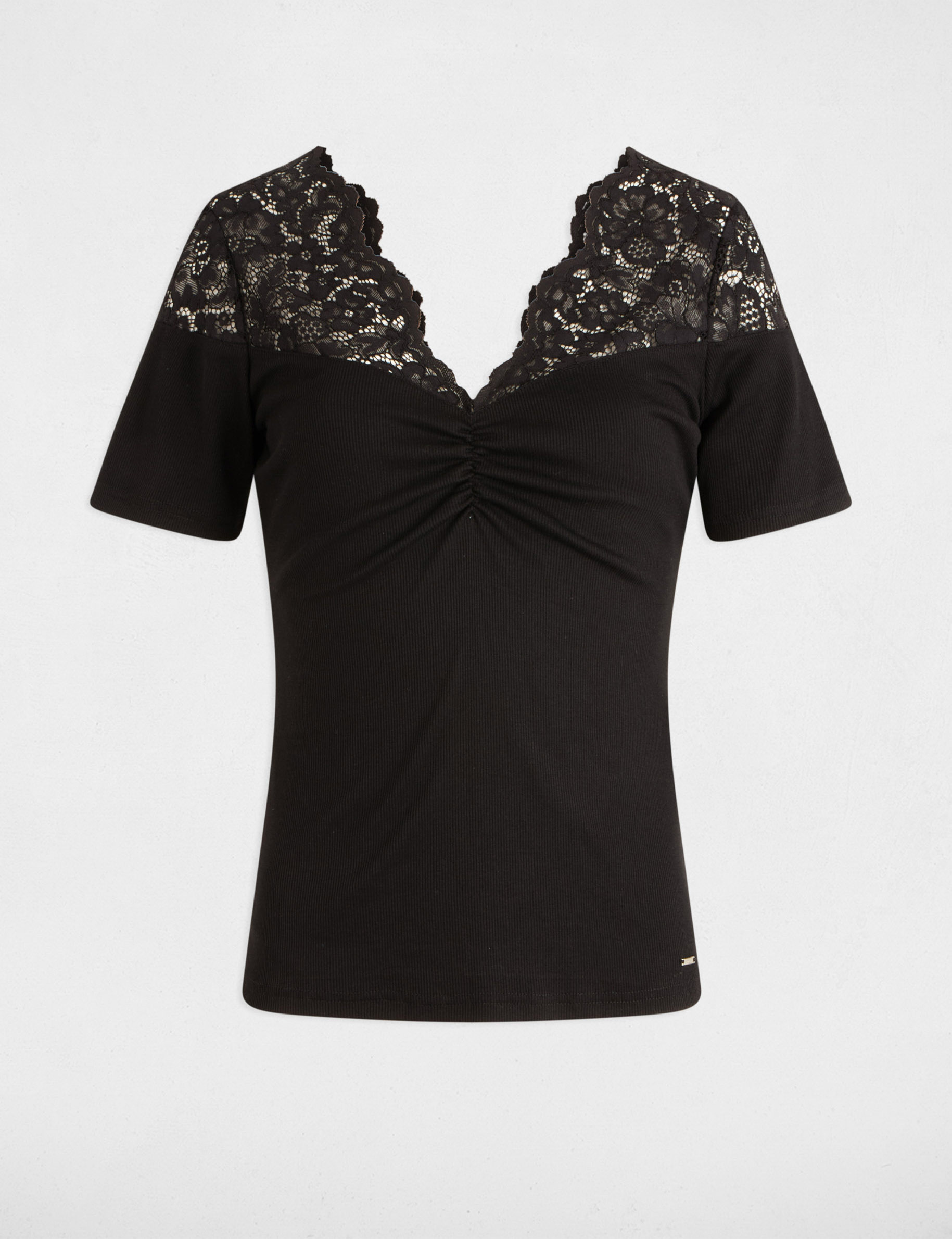 T-shirt met korte mouwen zwart vrouw