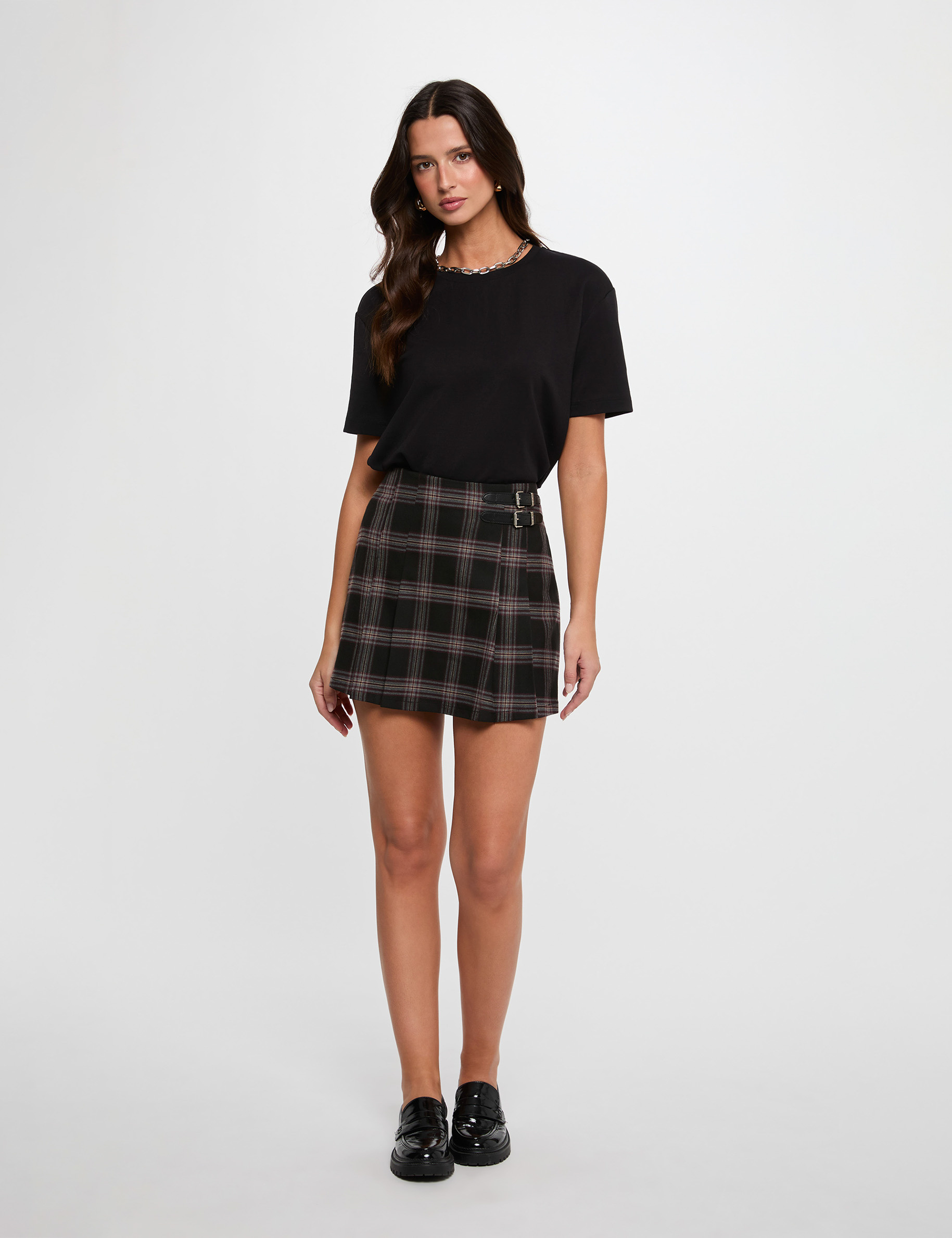 T-shirt col rond noir femme
