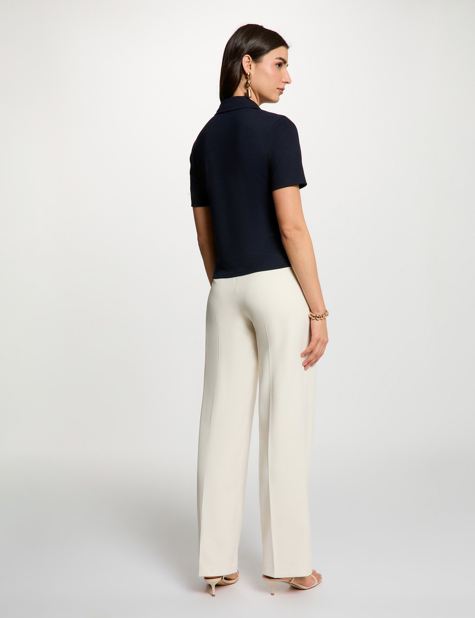 T-shirt manches courtes bleu marine femme