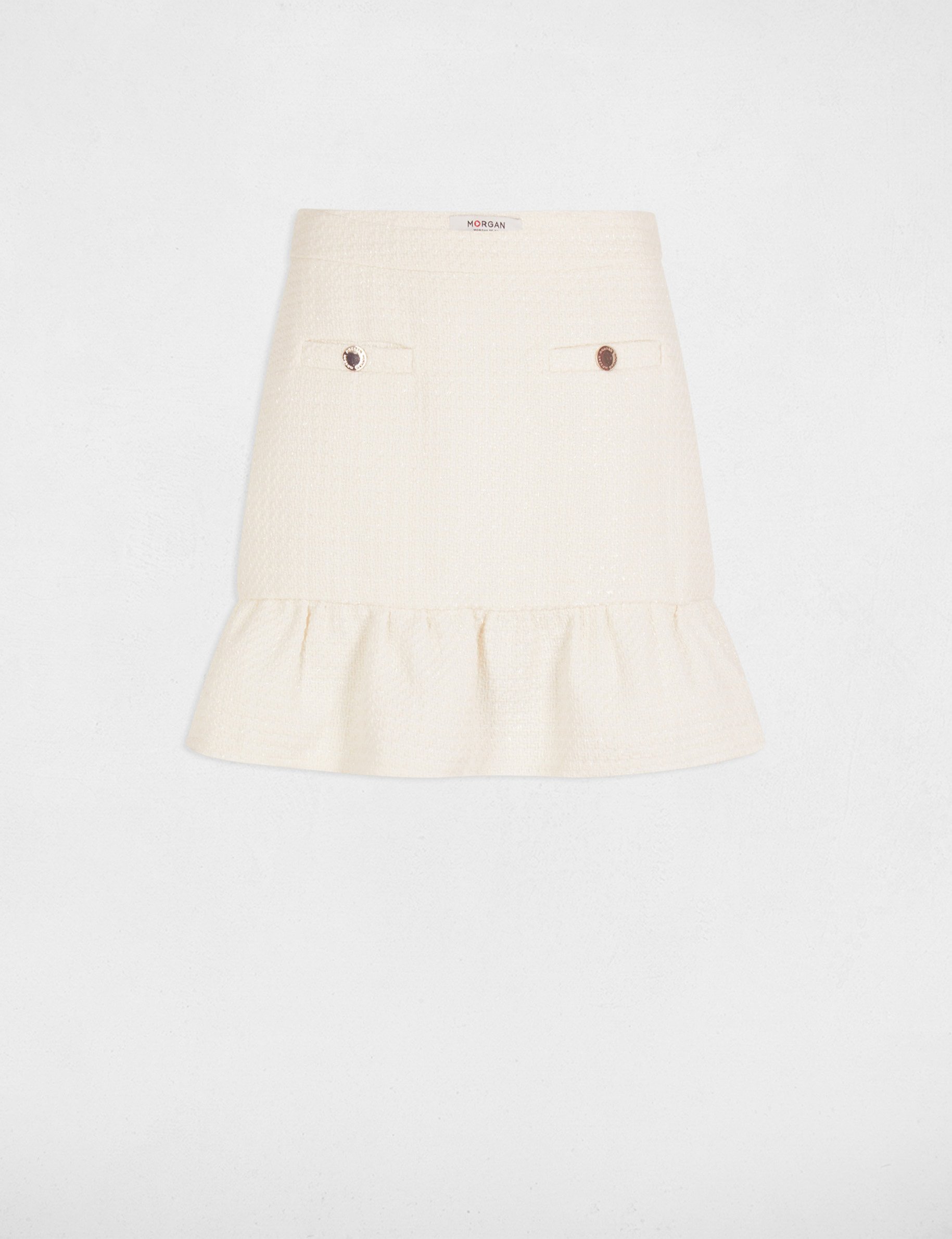 jupe courte tweed ivoire femme Jupe courte tweed ivoire femme