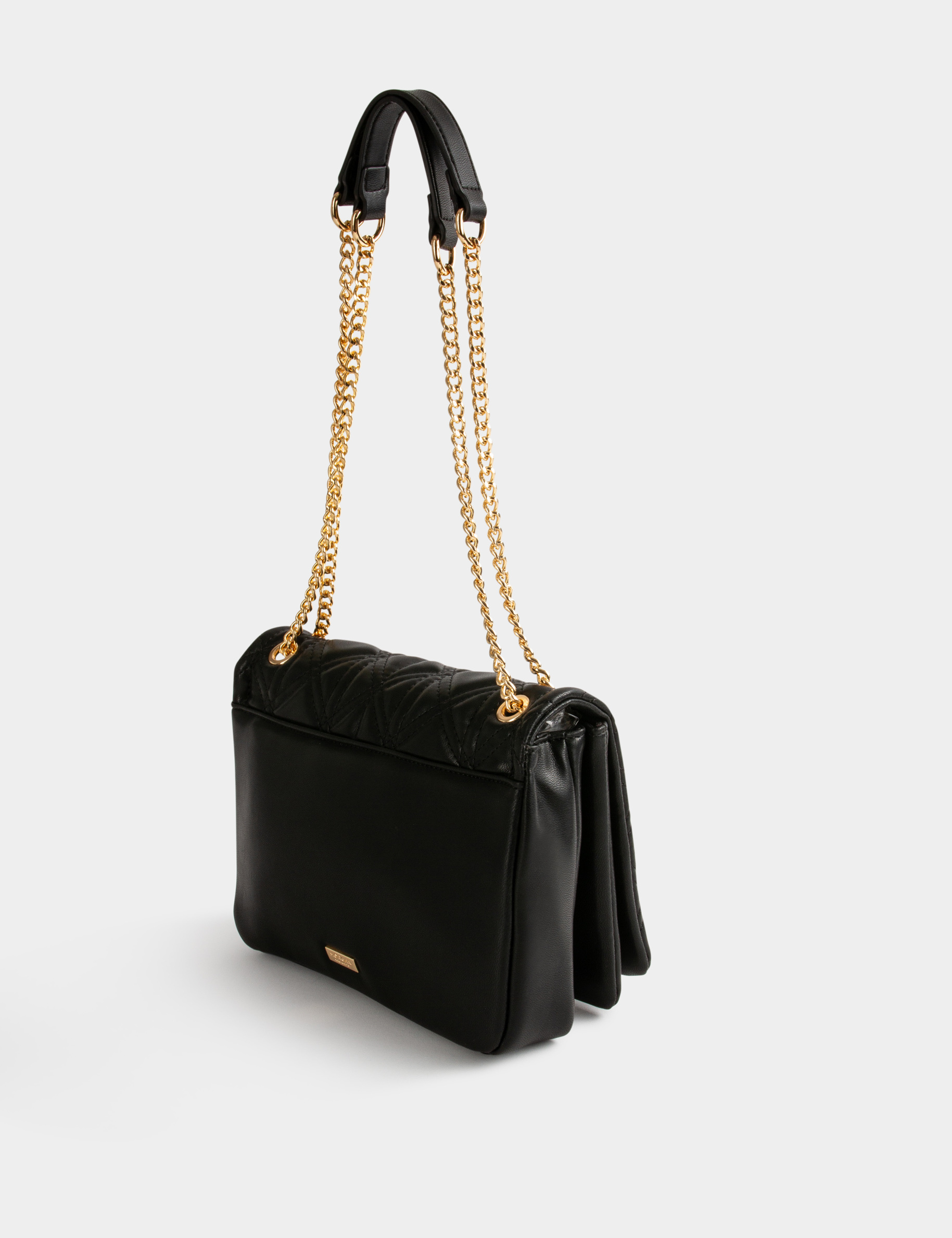 Sac pochette matelassé noir femme