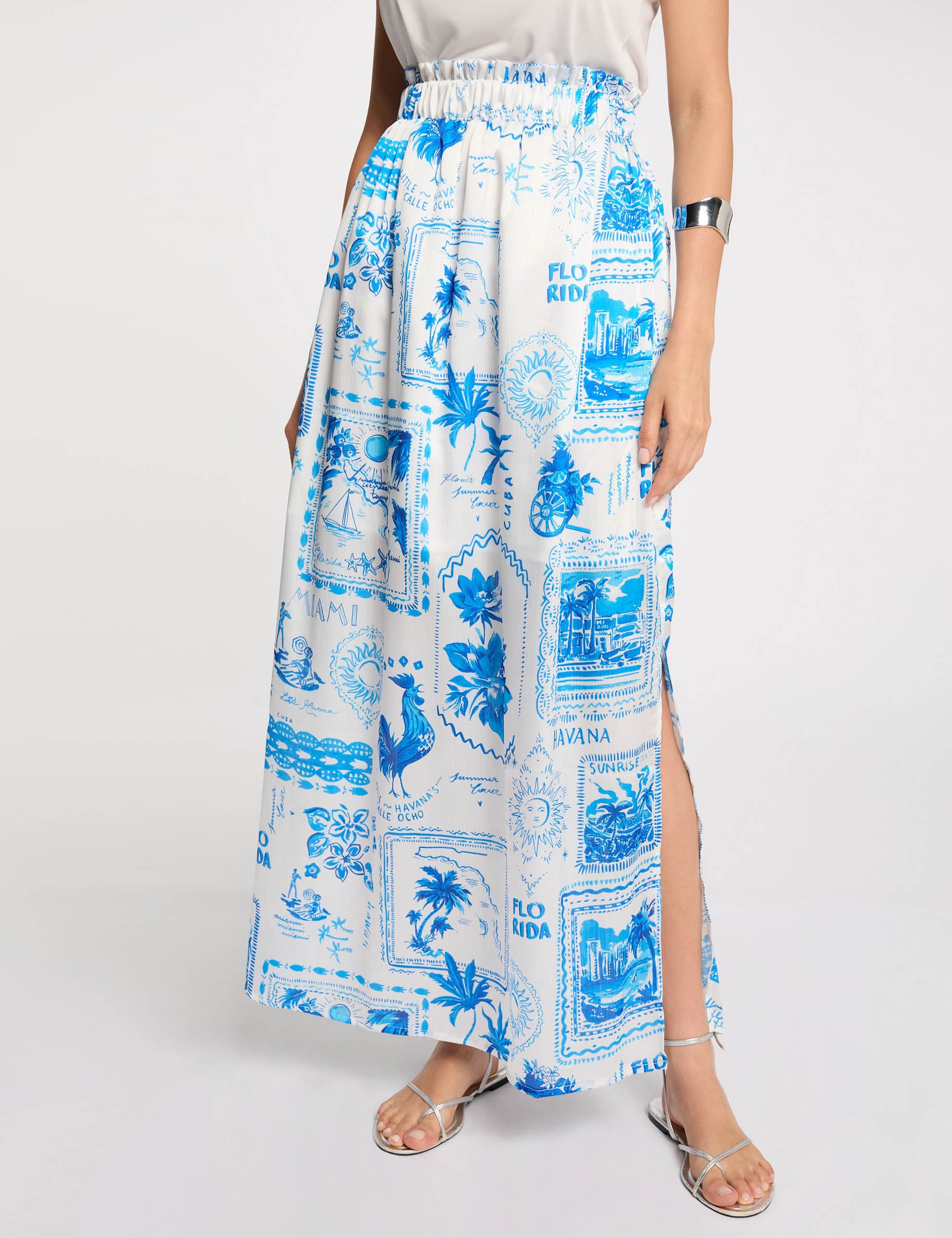 jupe longue imprimee multicolore femme Jupe longue imprimée multicolore femme