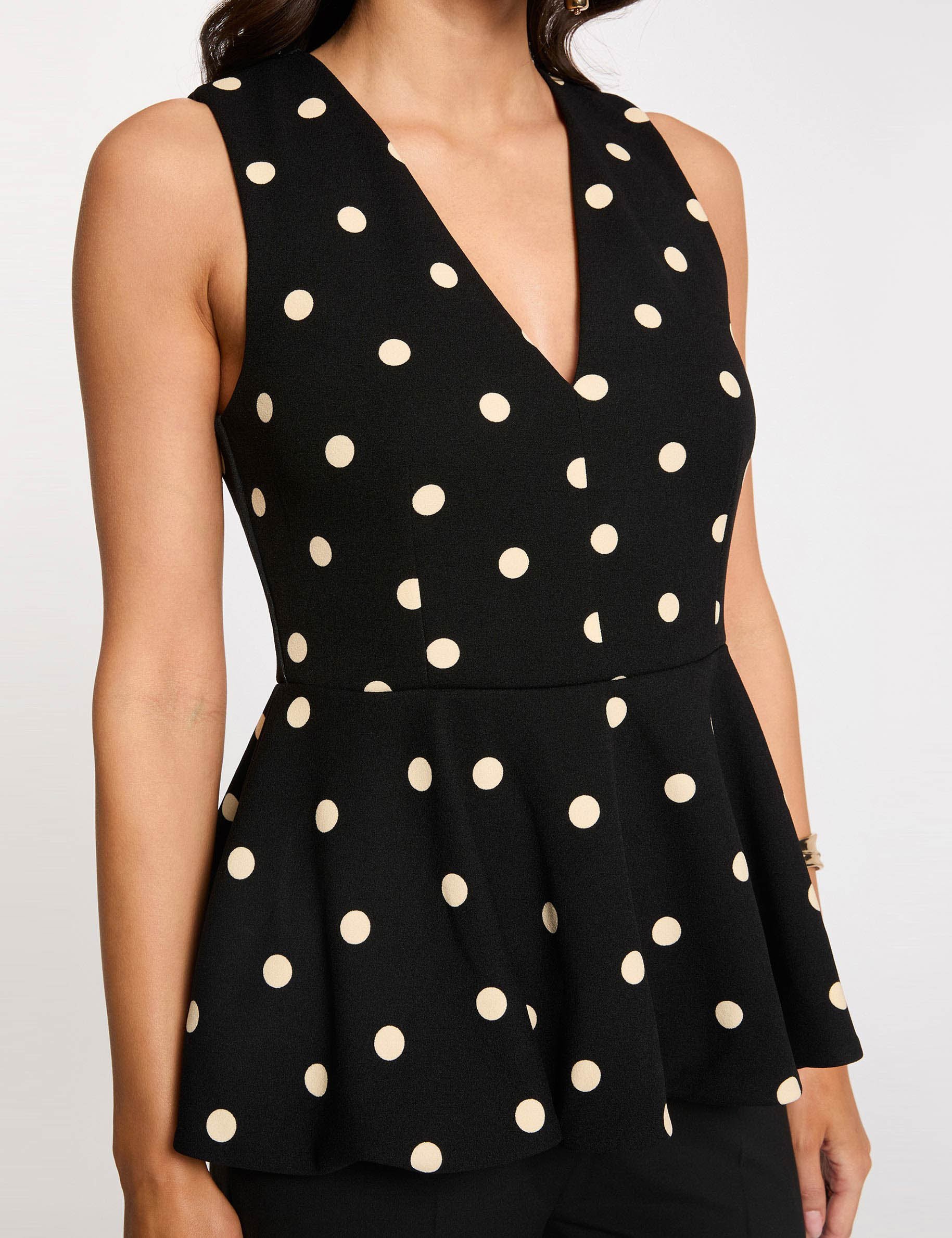 Getailleerde top met V-hals helder wit vrouw