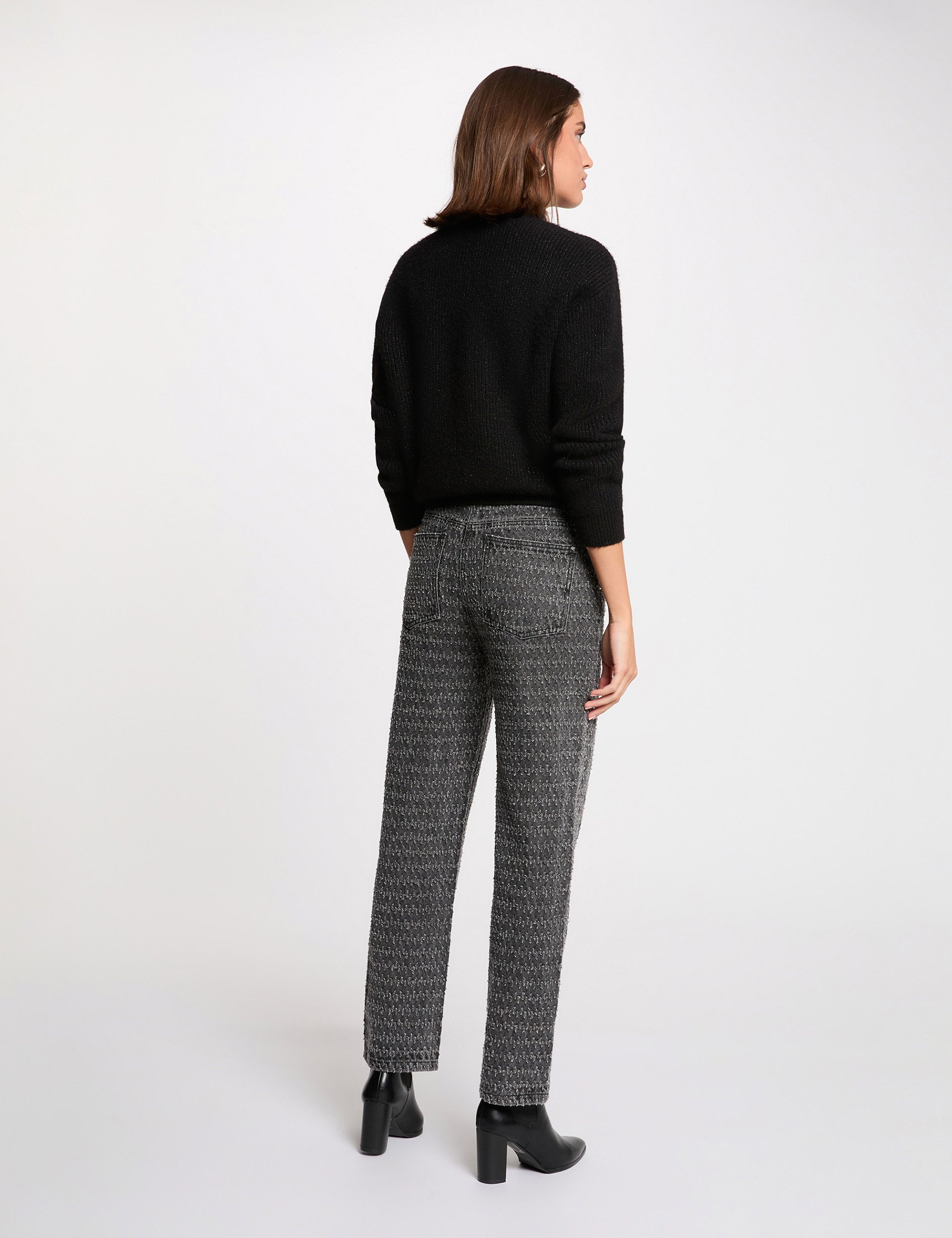 Hoge taille mom jeans mediumgrijs vrouw