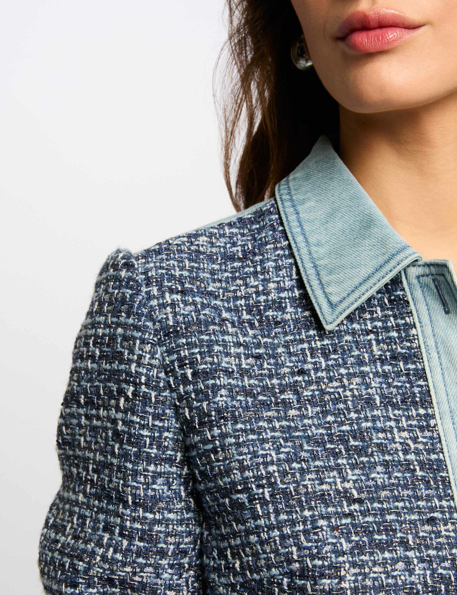 korte tweed jas meerkleurig vrouw Korte tweed jas meerkleurig vrouw