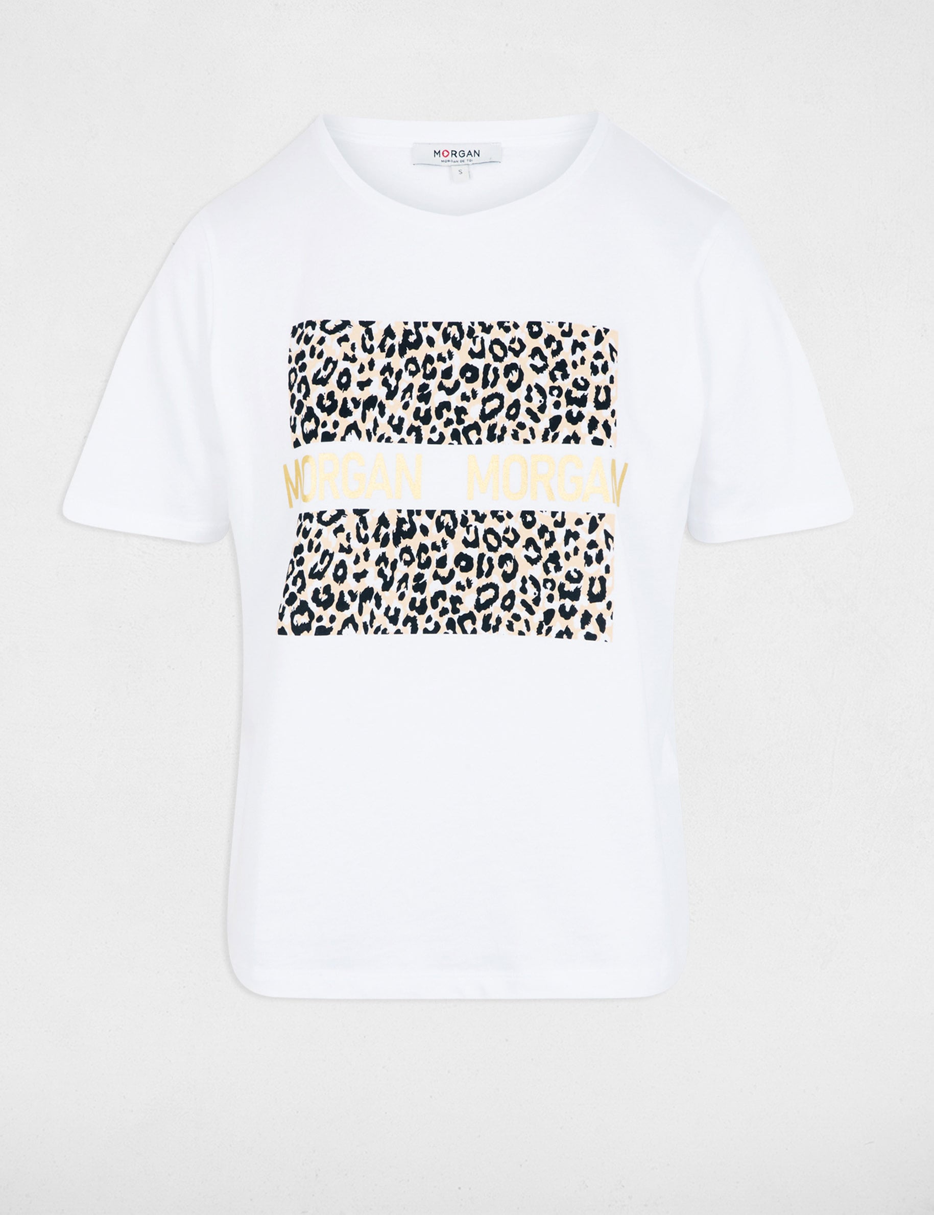 T-shirt col rond blanc femme