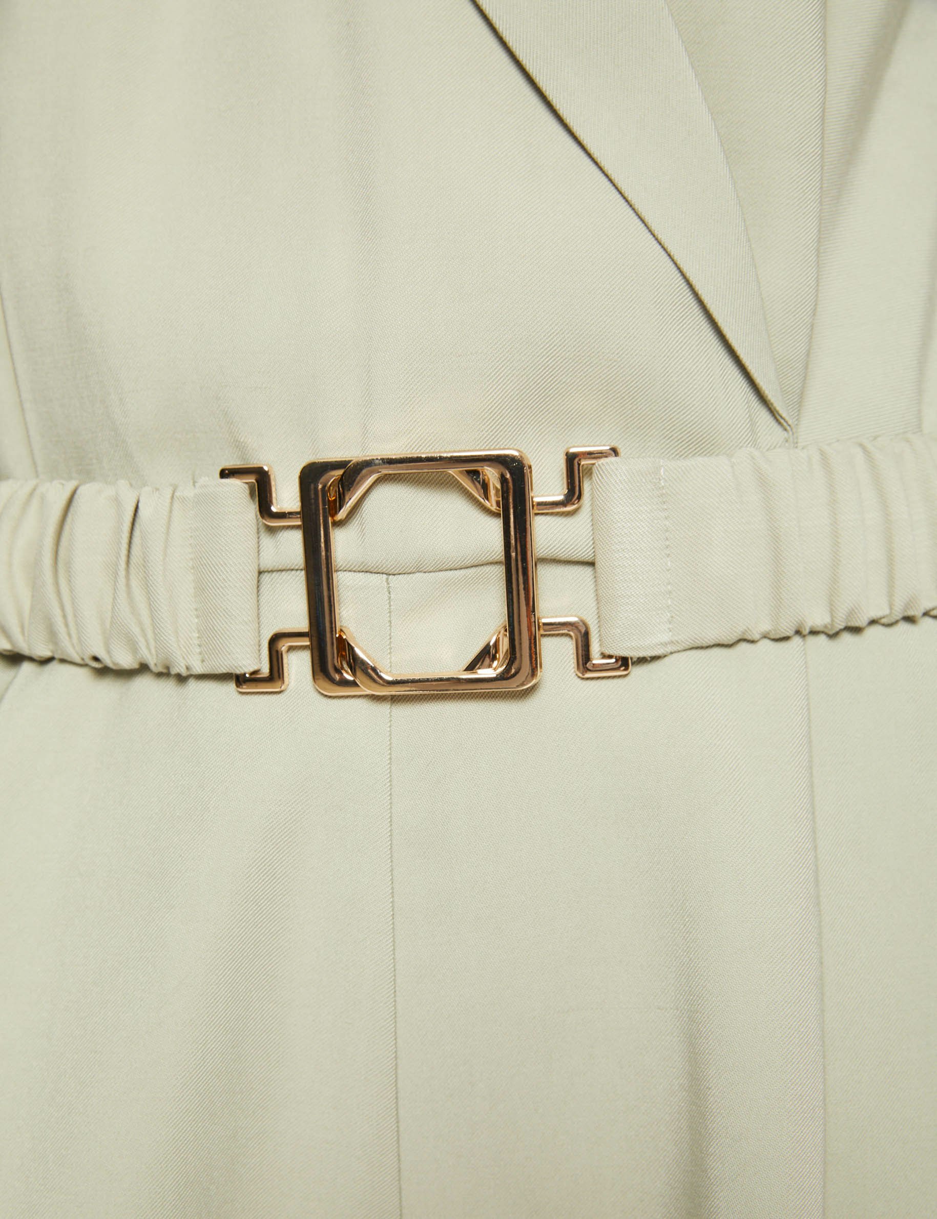 Rechte jumpsuit met ceintuur lichtgroen vrouw