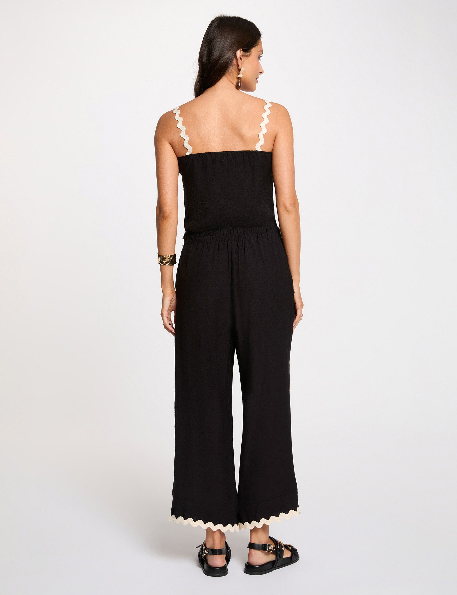 7/8 brede broek zwart vrouw