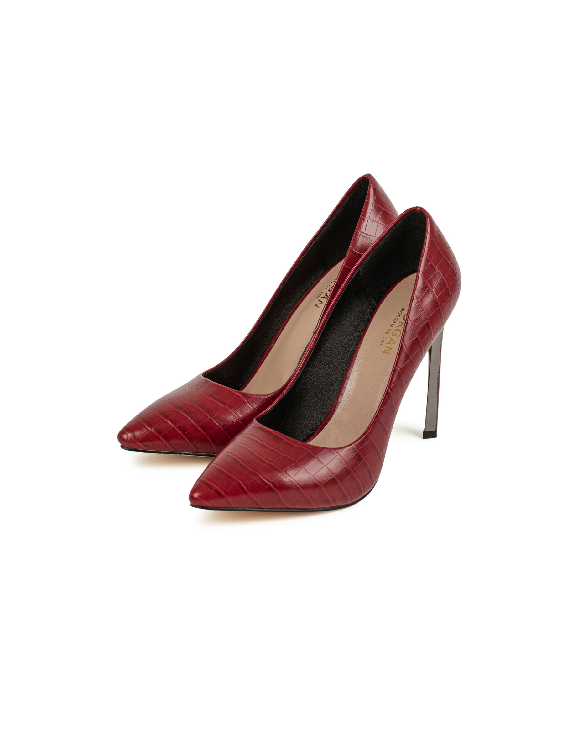escarpins aspect croco rouge femme rood vrouw