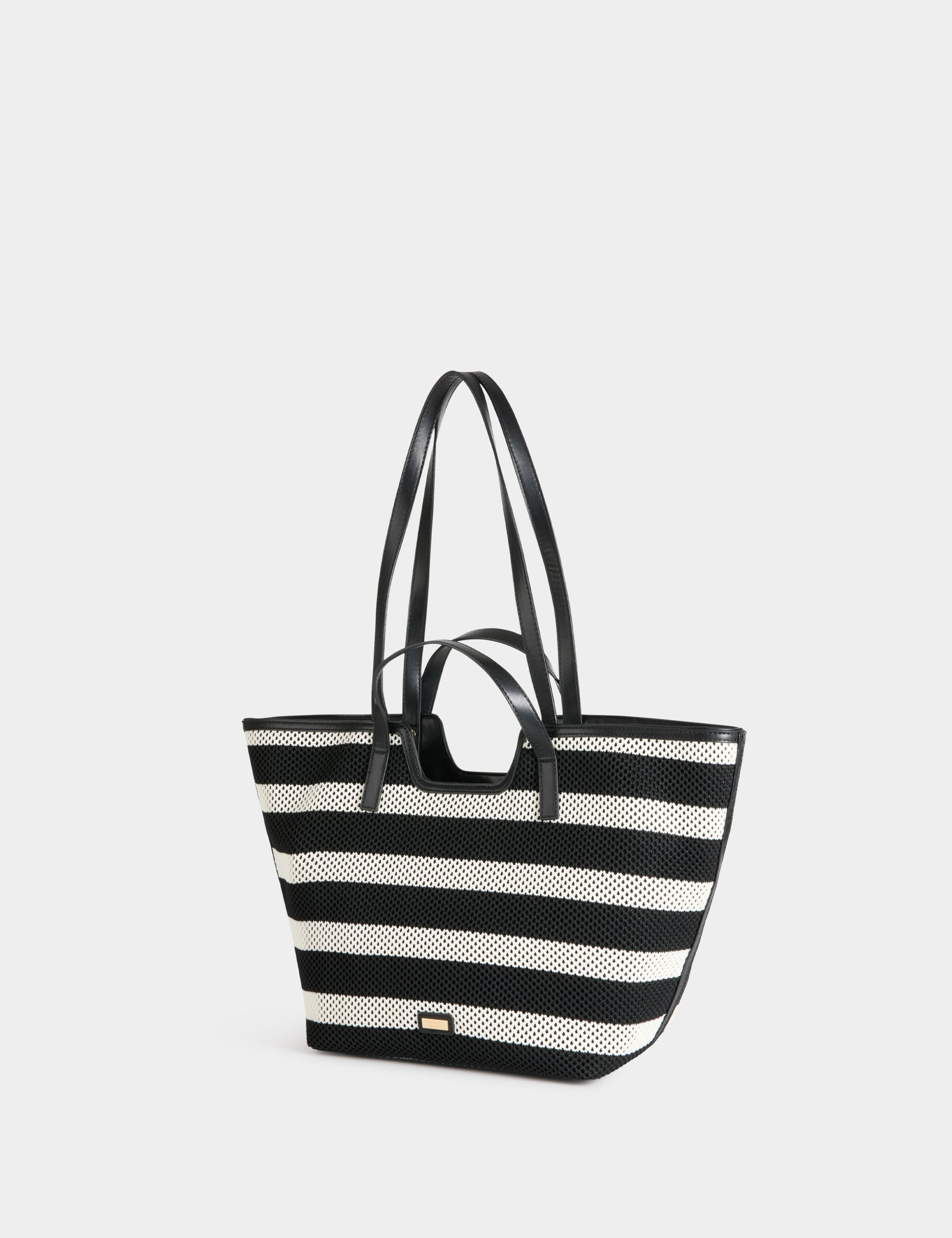 Geweven shopper helder wit vrouw