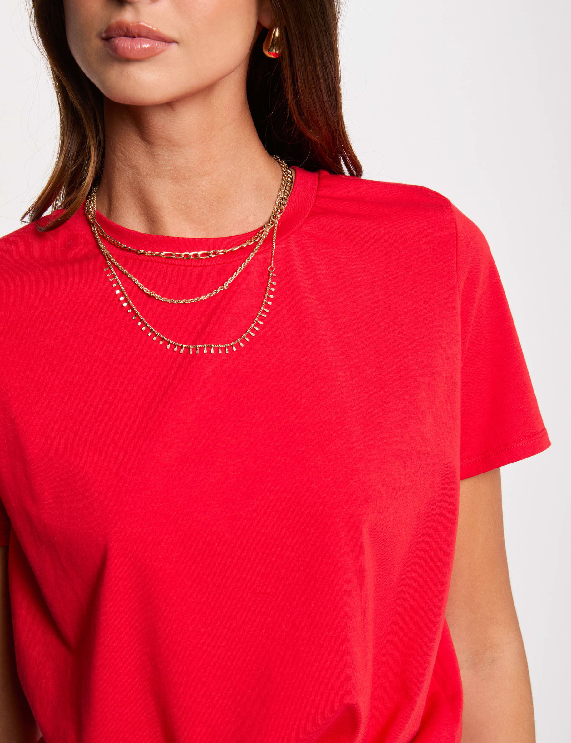 t shirt manches courtes rouge femme T-shirt manches courtes rouge femme