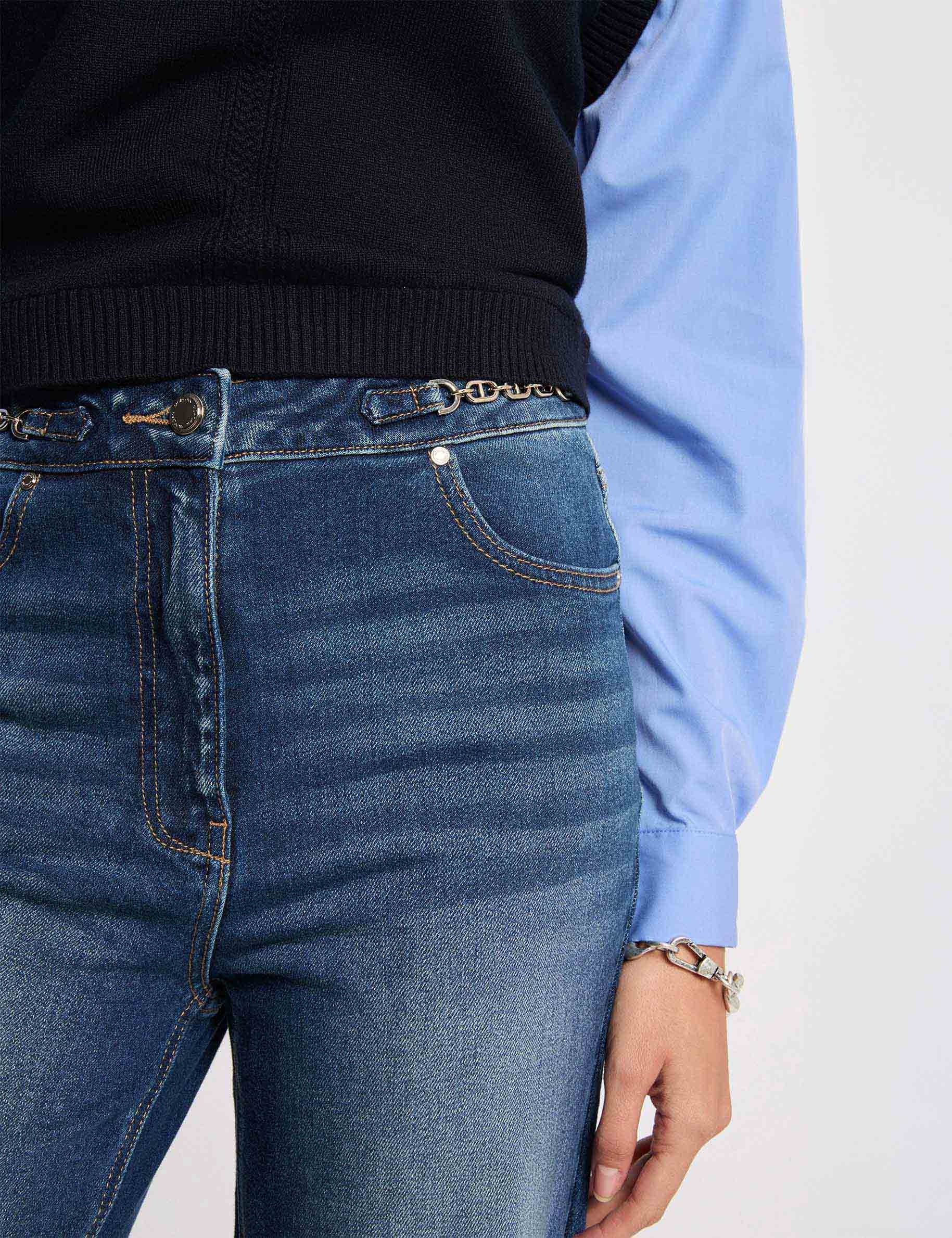 Jean large taille haute denim stone femme