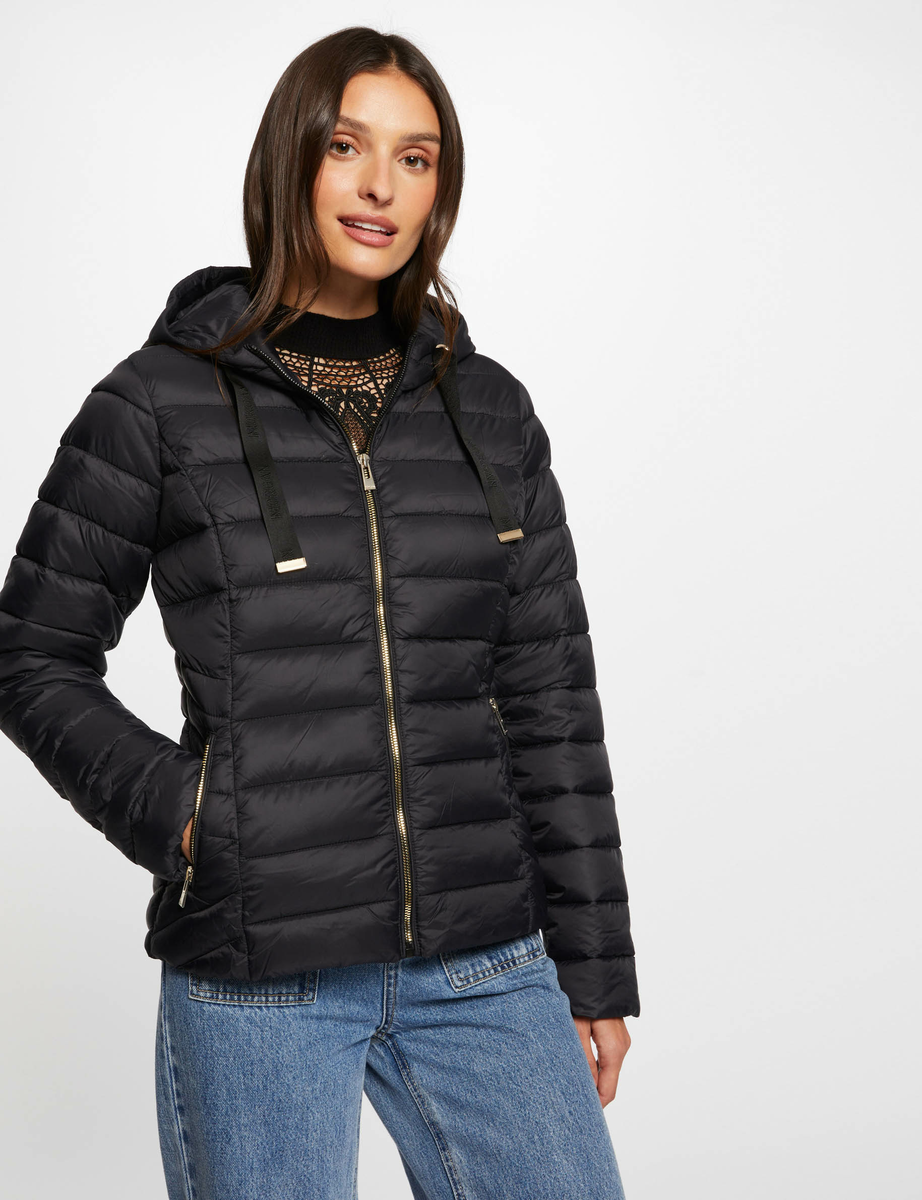doudoune a capuche noir femme Doudoune à capuche noir femme