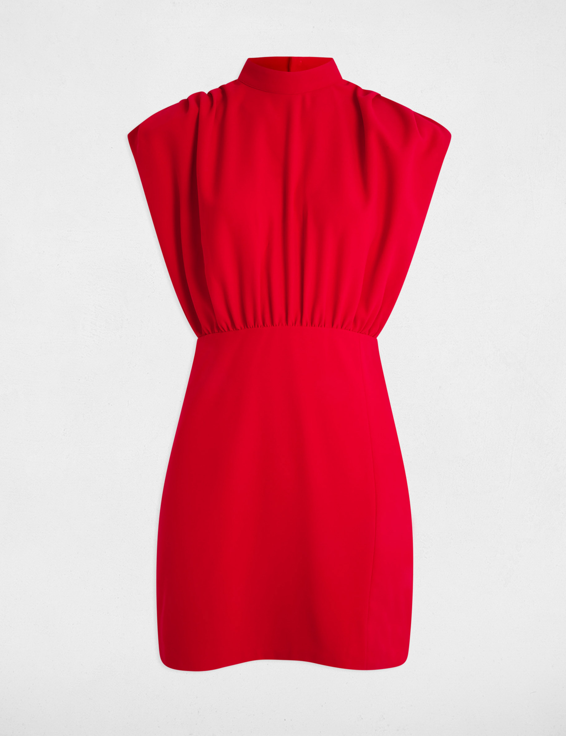robe courte ajustee epaulettes rouge femme Robe courte ajustée épaulettes rouge femme