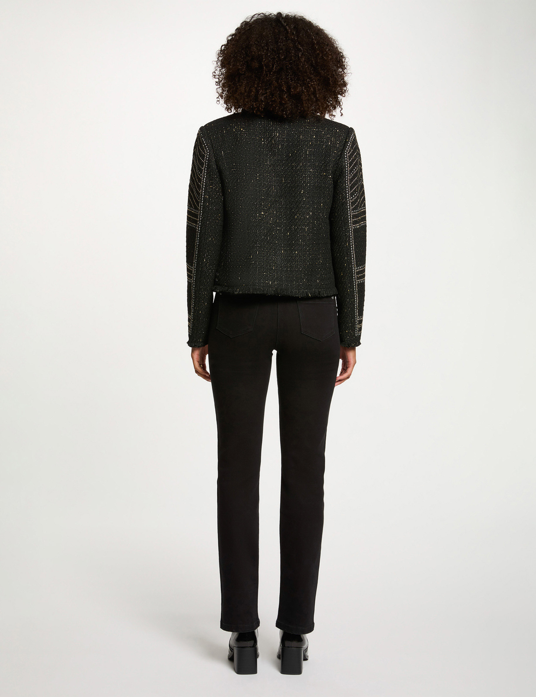 rechte jeans met strass zwart vrouw Rechte jeans met strass zwart vrouw