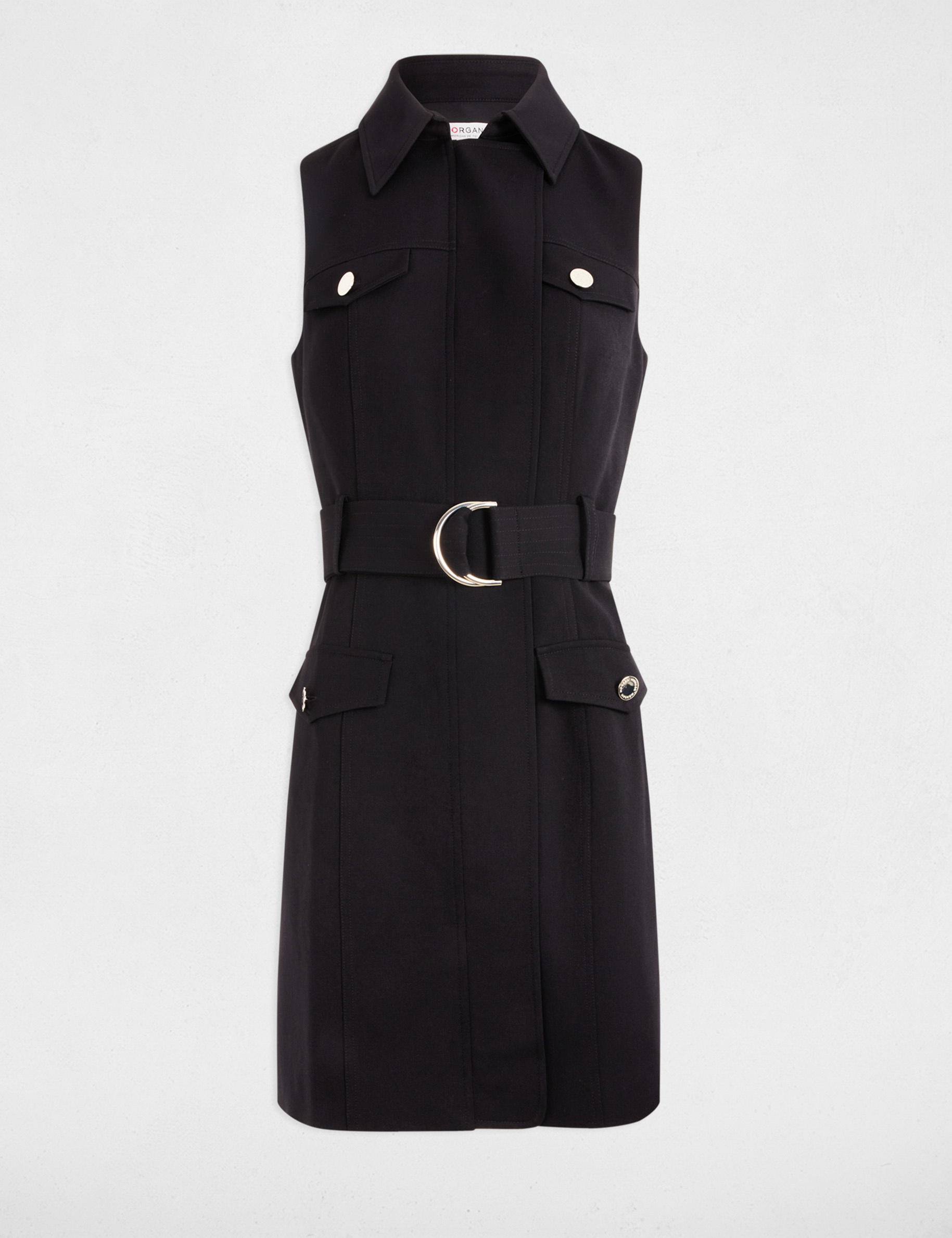 robe courte cintree ceinturee noir femme Robe courte cintrée ceinturée noir femme