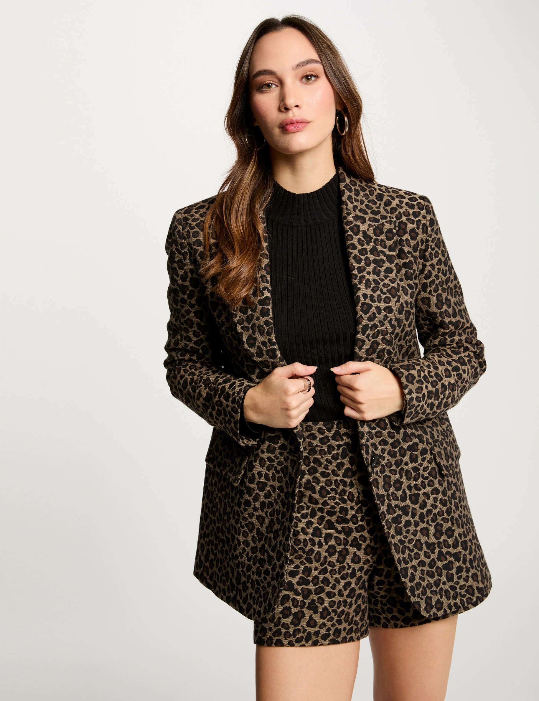 jas met luipaardprint meerkleurig vrouw Jas met luipaardprint meerkleurig vrouw