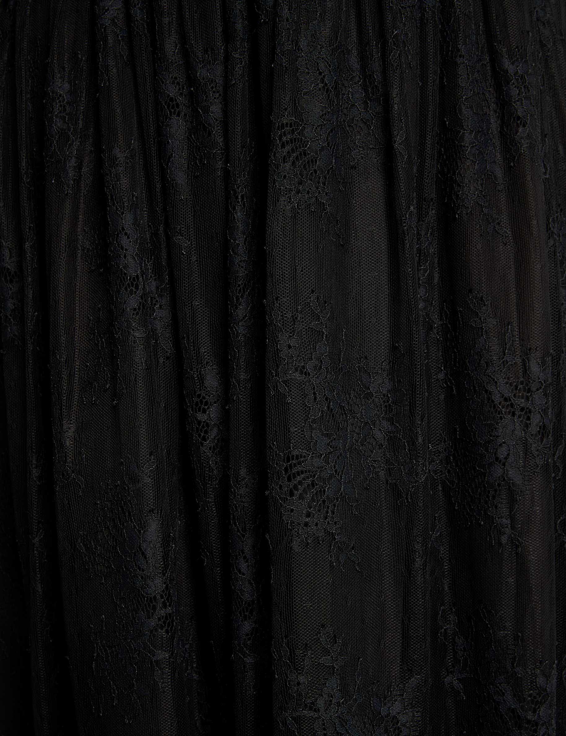 jupe longue dentelle noir femme null