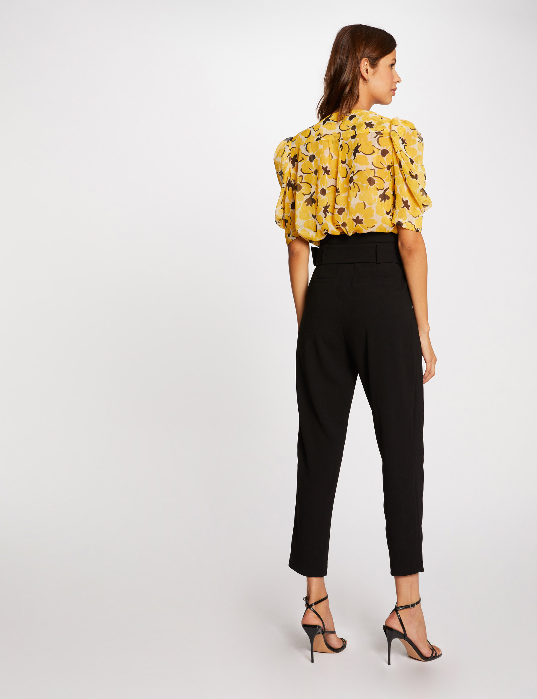 78 paperbag broek zwart vrouw 7/8 paperbag broek zwart vrouw