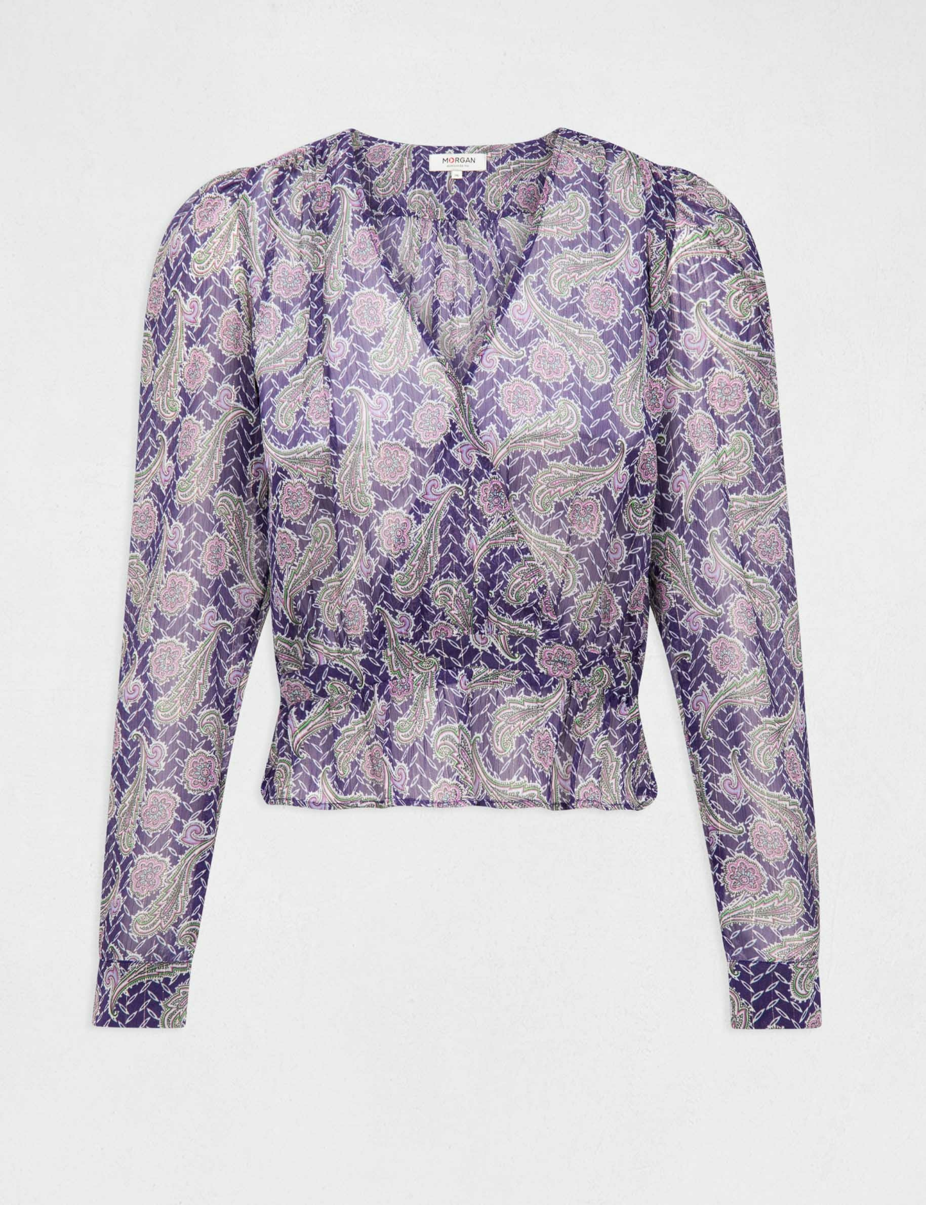 Blouse manches longues imprimée multico femme