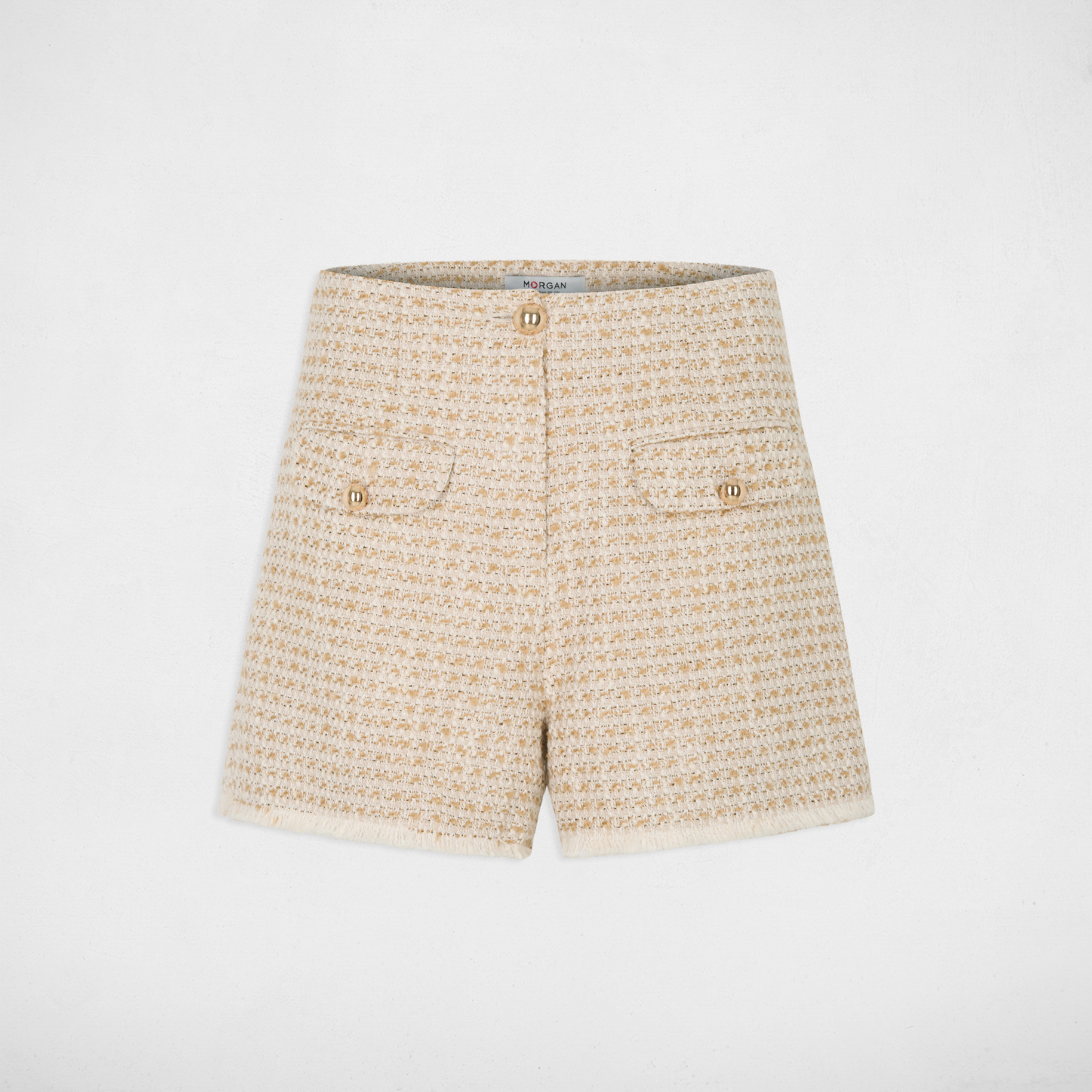 Tweed short met hoge taille meerkleurig vrouw