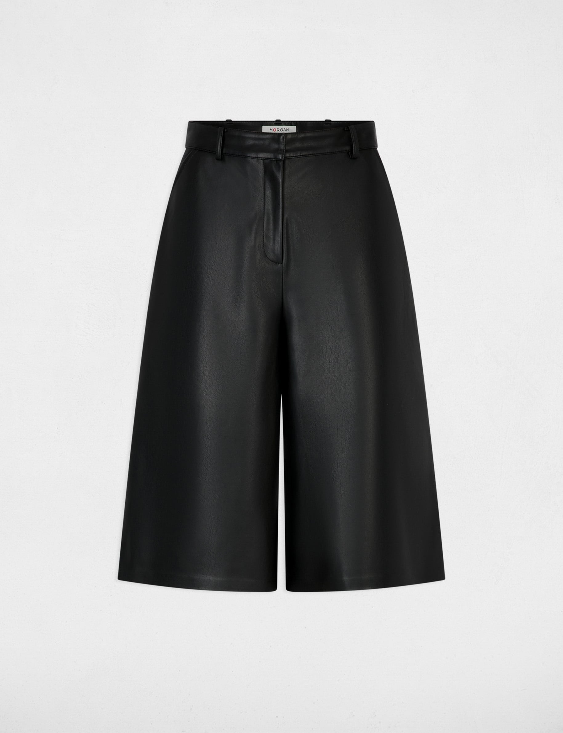 Hoge taille brede short zwart vrouw
