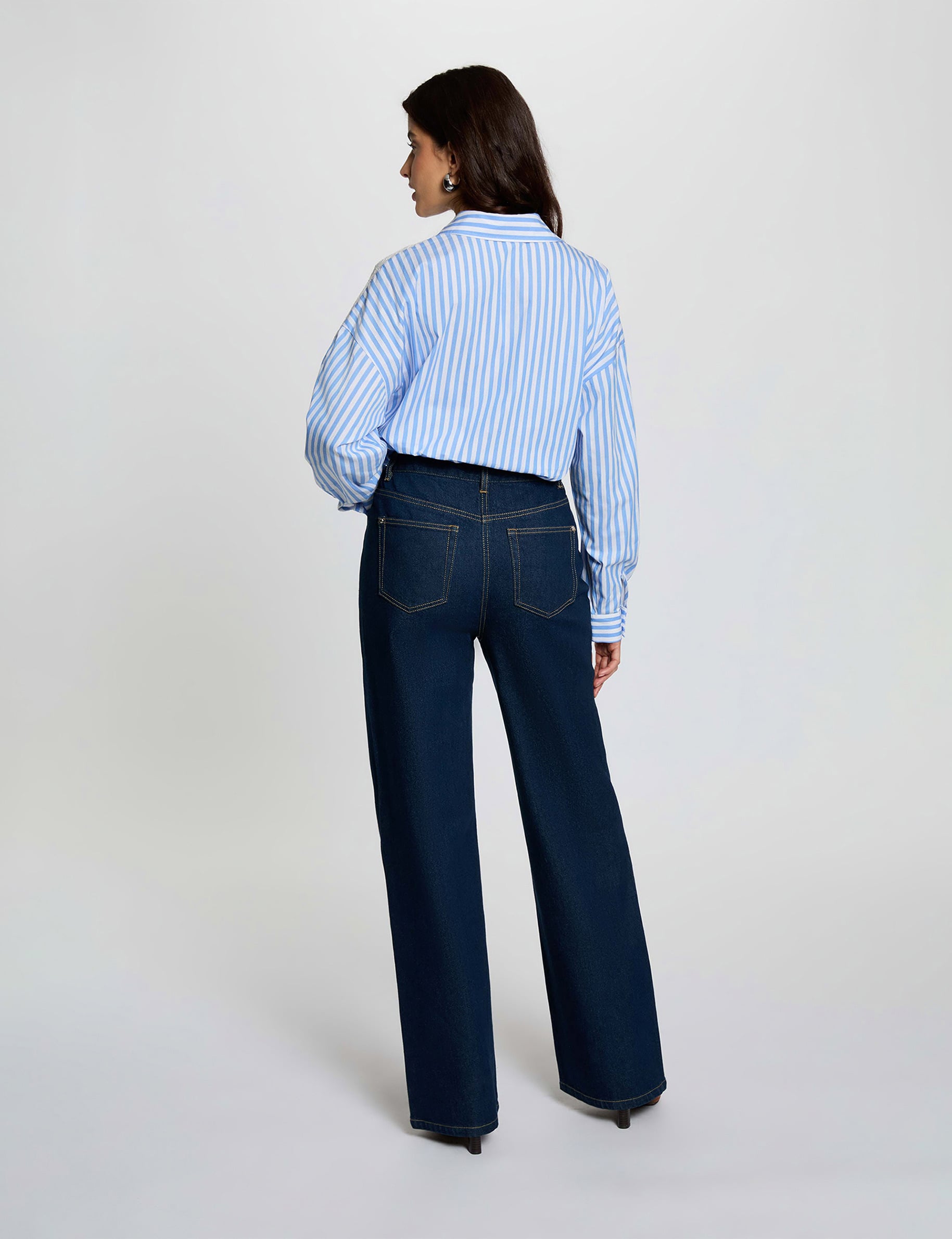 Gestreept hemd met lange mouwen meerkleurig vrouw