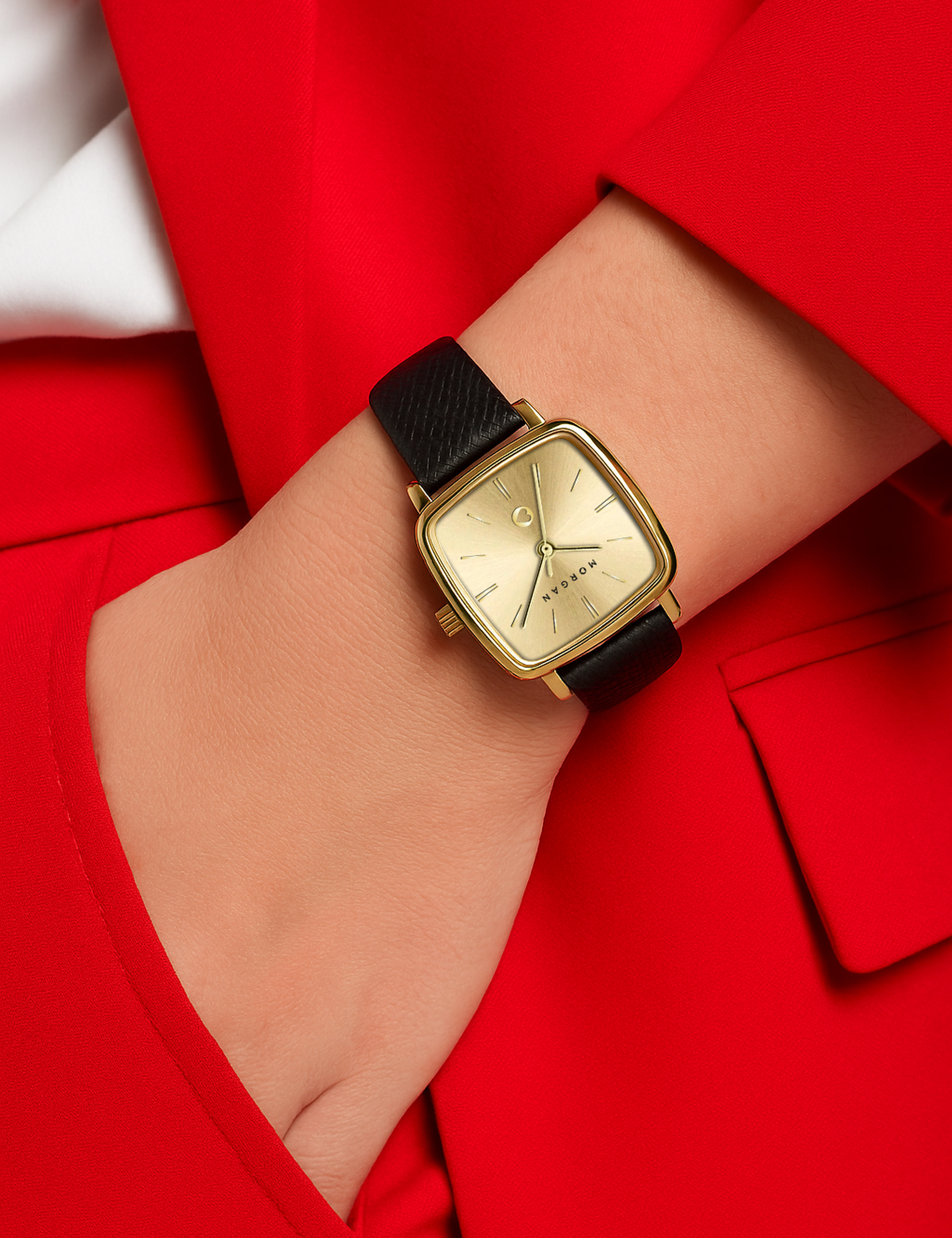 Montre classique jaune or femme