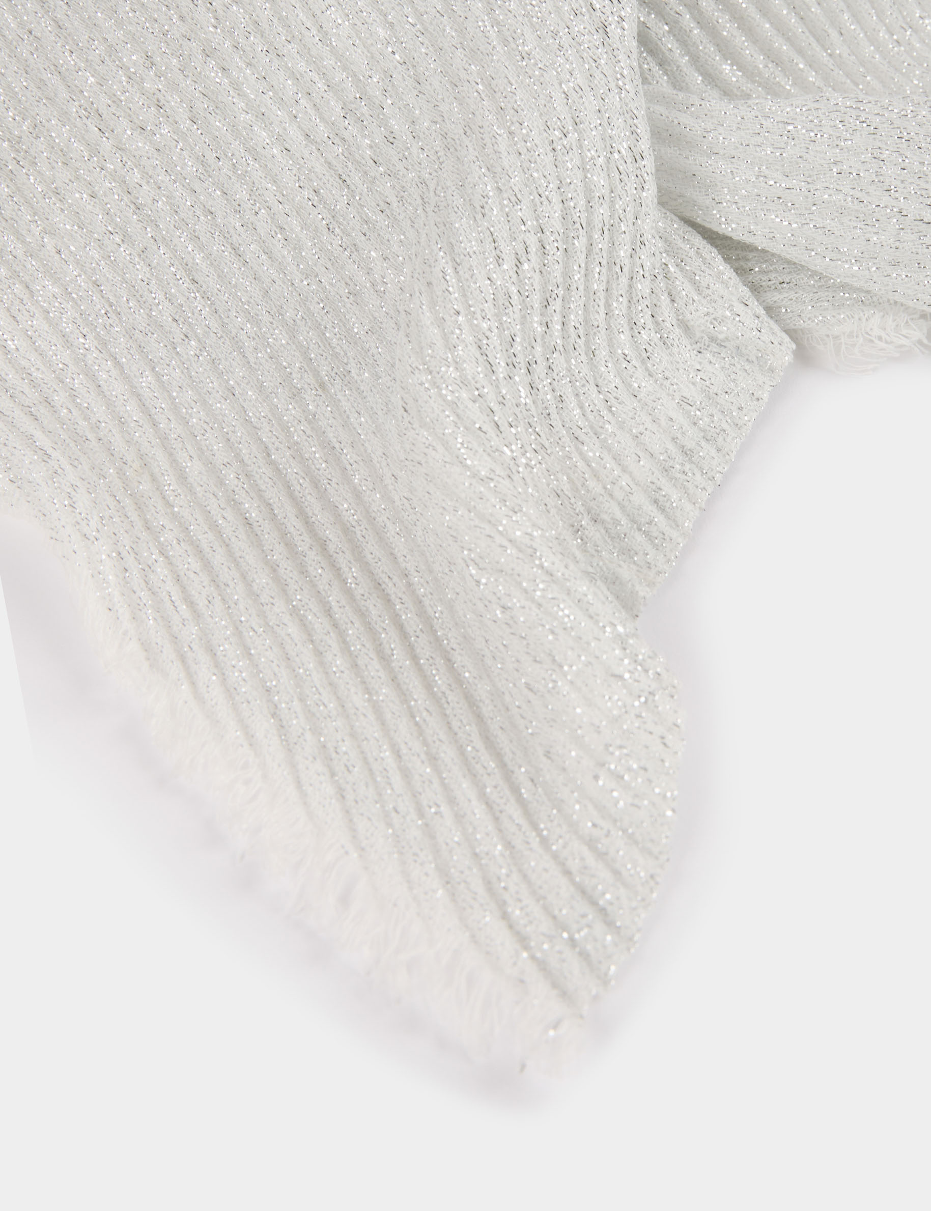 plisse sjaal met metallic draad couleur argent vrouw Plissé sjaal met metallic draad couleur argent vrouw
