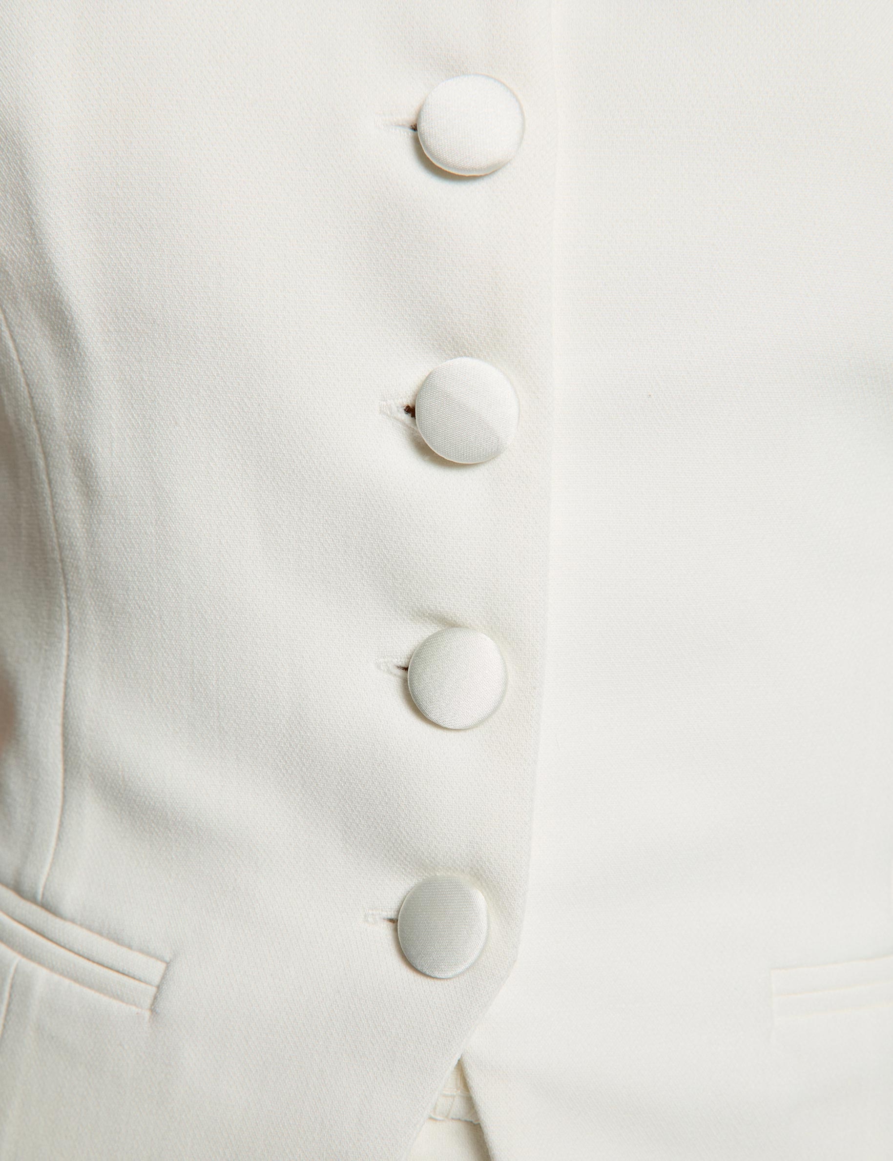 Getailleerde bustier met knopen helder wit vrouw