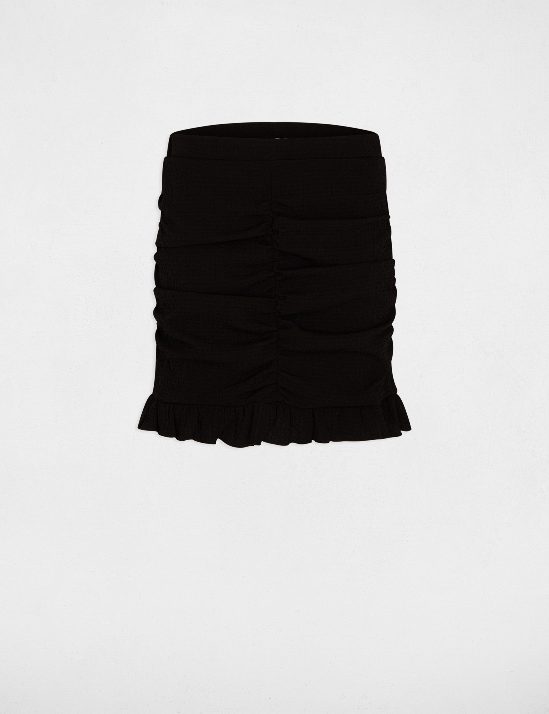 Jupe courte pliss&eacute;e noir femme