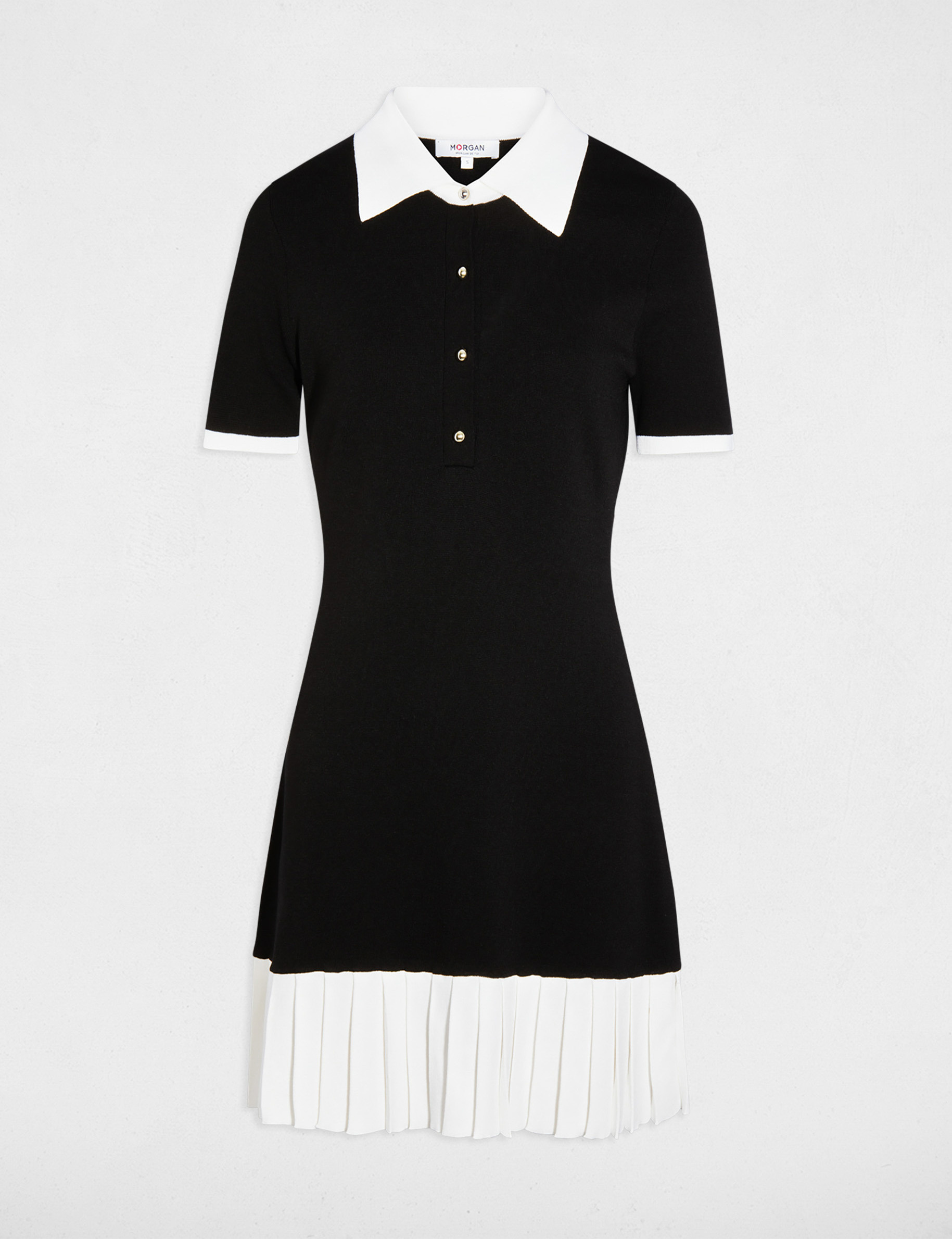 Robe courte cintrée noir femme